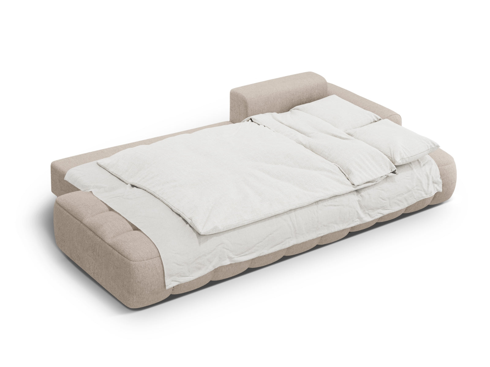 Erleben Sie das Linz Ecksofa rechts von Cosmopolitan Design – ein elegantes 3-Sitzer Sofa mit Schlaffunktion und Stauraum für maximalen Komfort.
