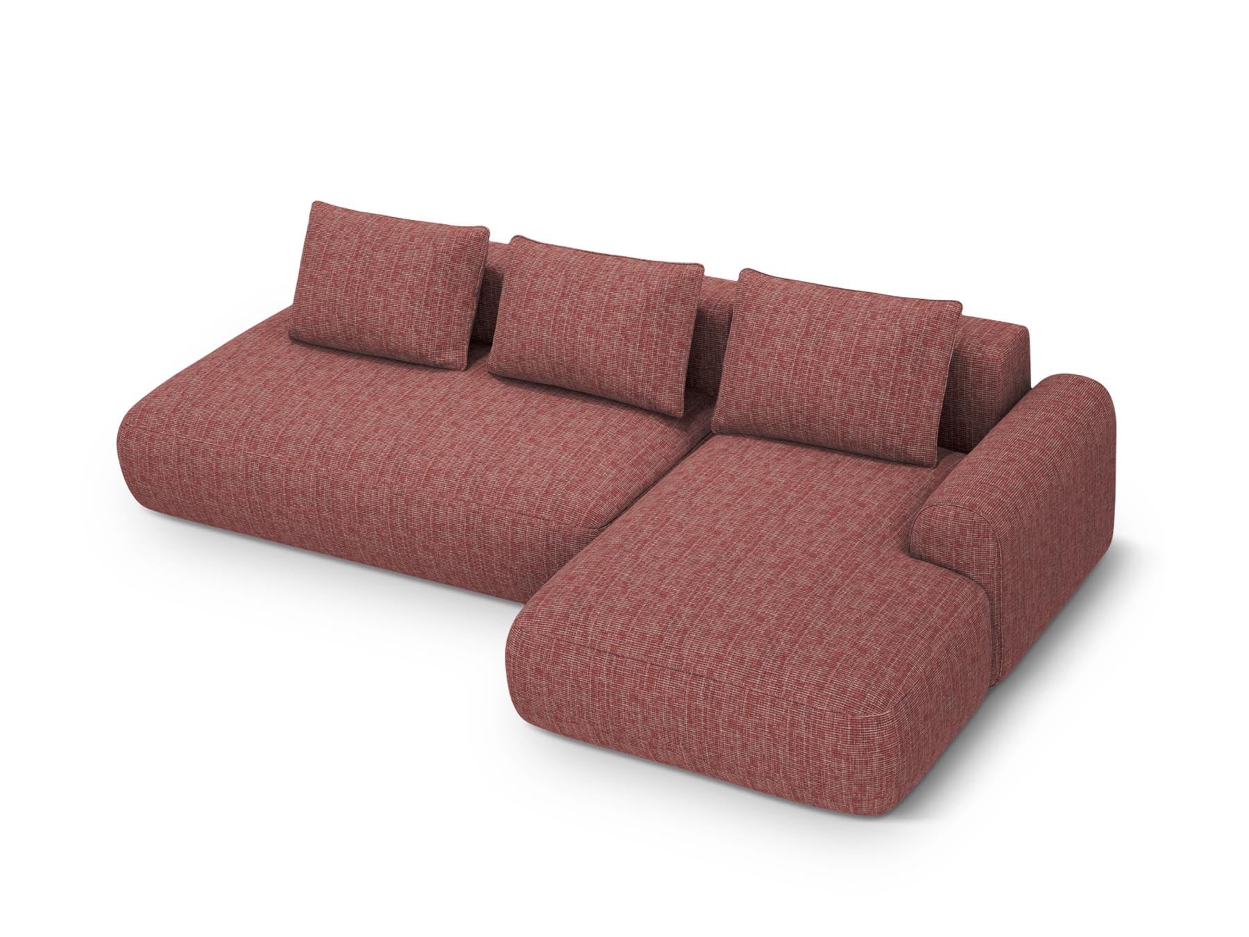 5-Sitzer Ecksofa rechts mit Schlaffunktion und Stauraum Calma in Red-Baltimore präsentiert im Onlineshop von KAQTU Design AG. Bettsofa rechts ist von Cosmopolitan Design