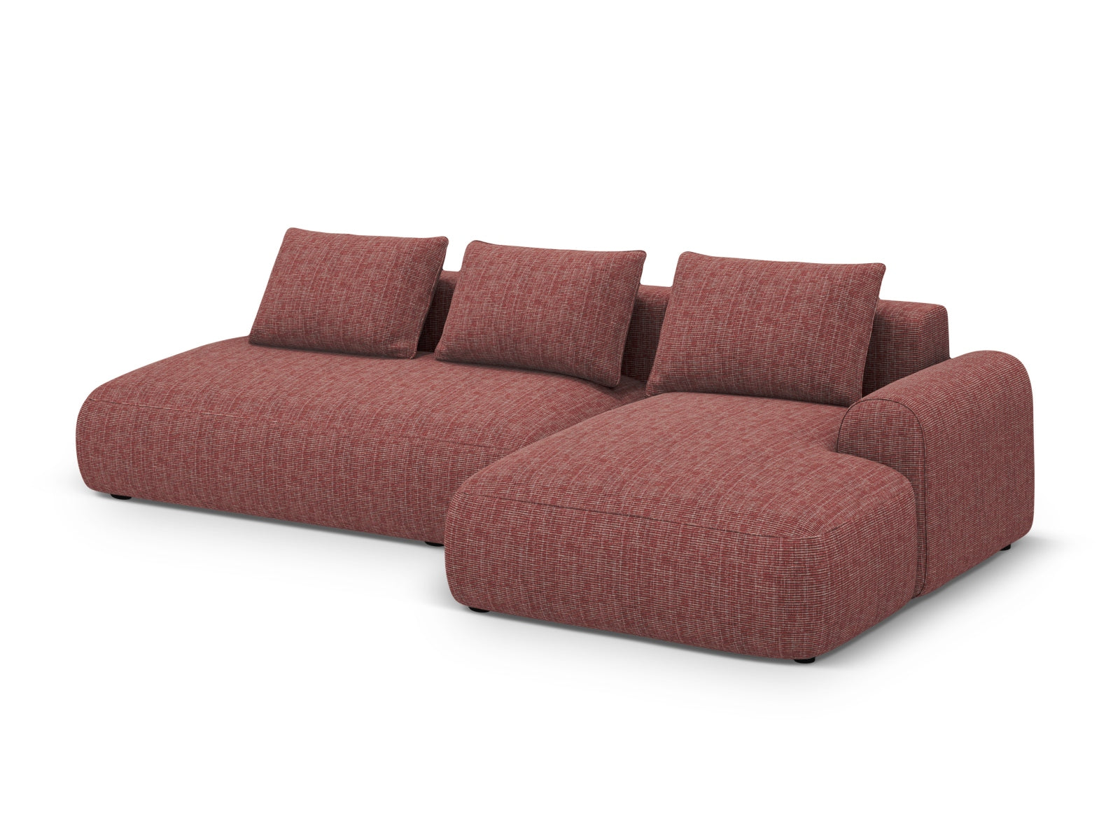 Elegantes 5-Sitzer Ecksofa rechts mit Schlaffunktion und praktischem Stauraum, Modell Calma von Cosmopolitan Design, ideal für jedes Wohnzimmer.