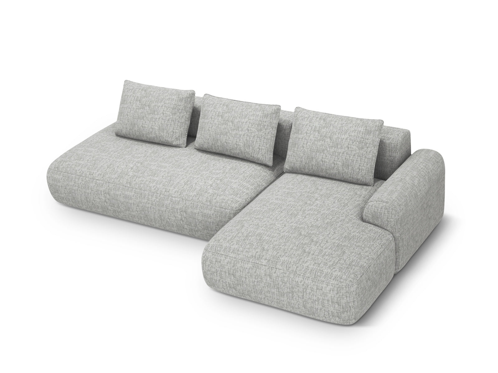 5-Sitzer Ecksofa rechts mit Schlaffunktion und Stauraum Calma in Warm grey-Baltimore präsentiert im Onlineshop von KAQTU Design AG. Bettsofa rechts ist von Cosmopolitan Design