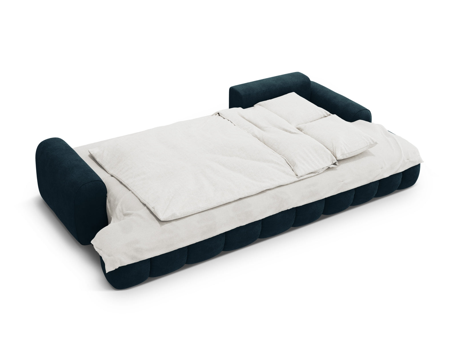 Elegantes Linz Ecksofa rechts in trendigem Petrol, 3-Sitzer mit praktischer Schlaffunktion und Stauraum für optimale Raumnutzung.