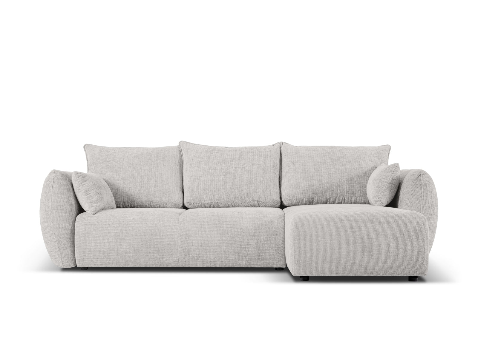 4-Sitzer Ecksofa rechts mit Schlaffunktion und Stauraum Matera in Light Grey-Haga präsentiert im Onlineshop von KAQTU Design AG. Bettsofa rechts ist von Cosmopolitan Design