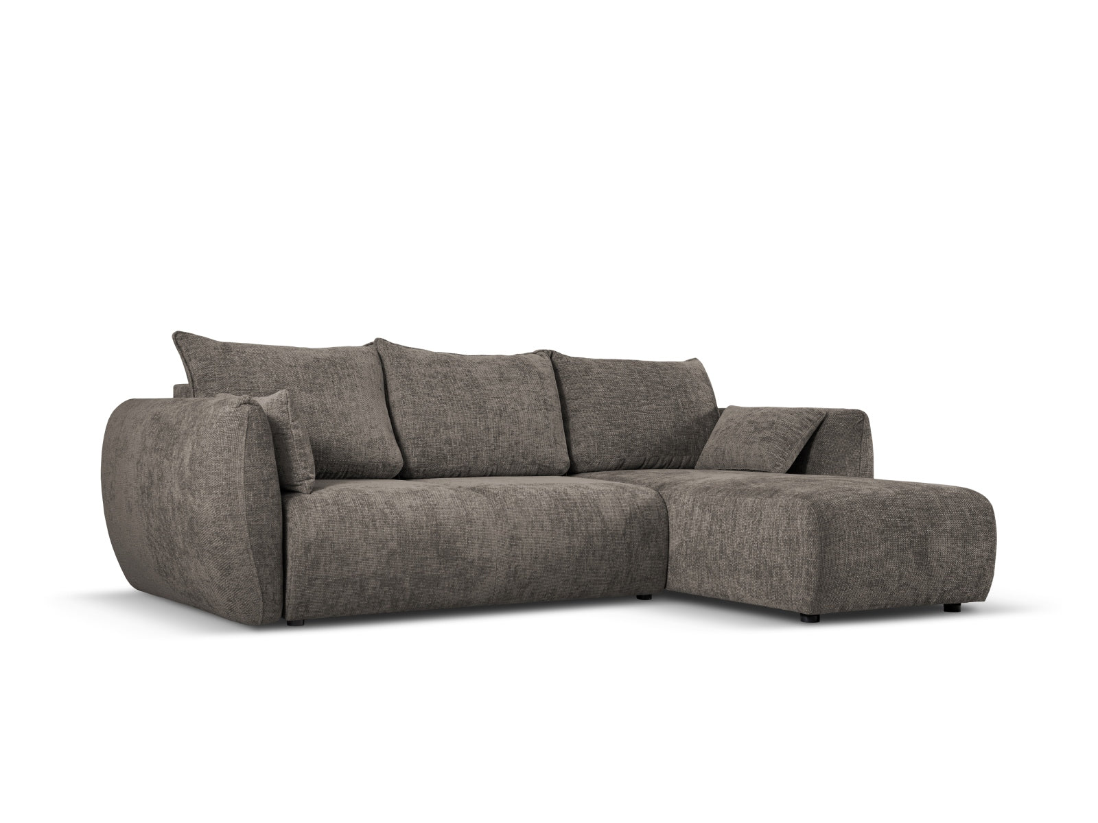Elegantes 4-Sitzer Ecksofa Matera in Grau mit praktischer Schlaffunktion und Stauraum, ideal für modernes Wohnen.