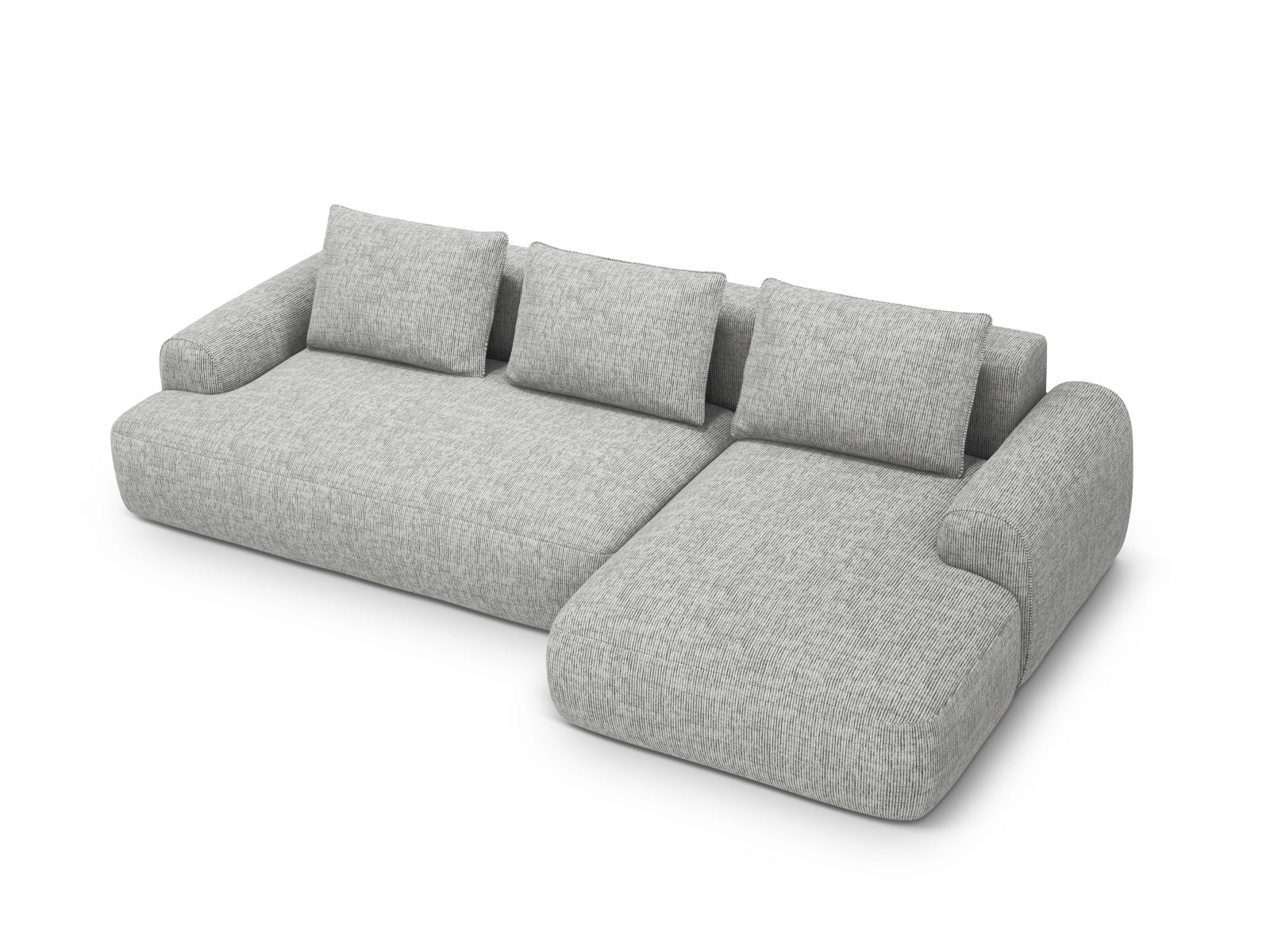 3-Sitzer Ecksofa rechts mit Schlaffunktion und Stauraum Calma in Warm grey-Baltimore präsentiert im Onlineshop von KAQTU Design AG. Bettsofa rechts ist von Cosmopolitan Design