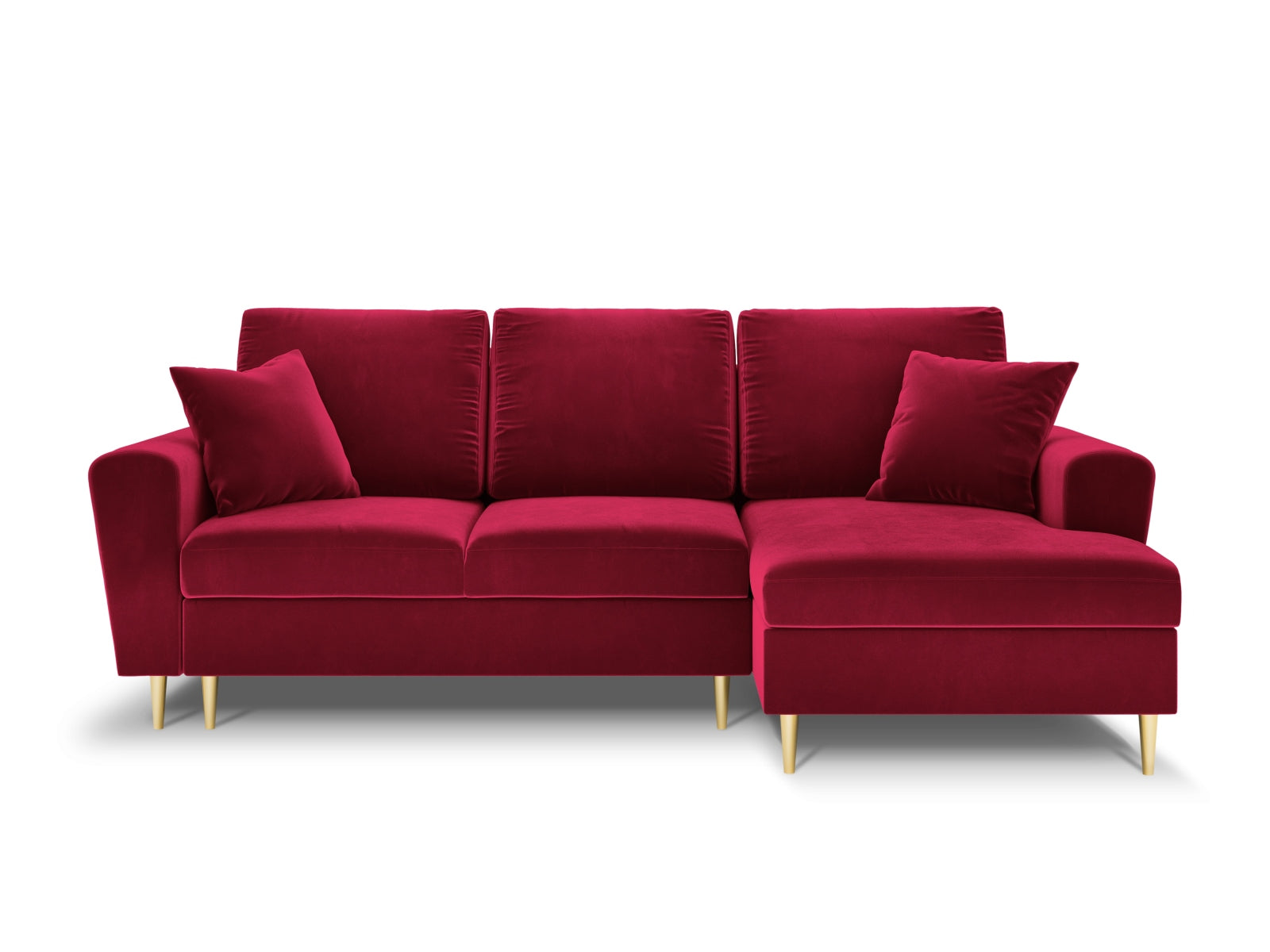 Entdecken Sie das elegante Kyoto Velour Ecksofa rechts mit Schlaffunktion und Stauraum. Ideal für stilvolle Wohnräume und maximalen Komfort.