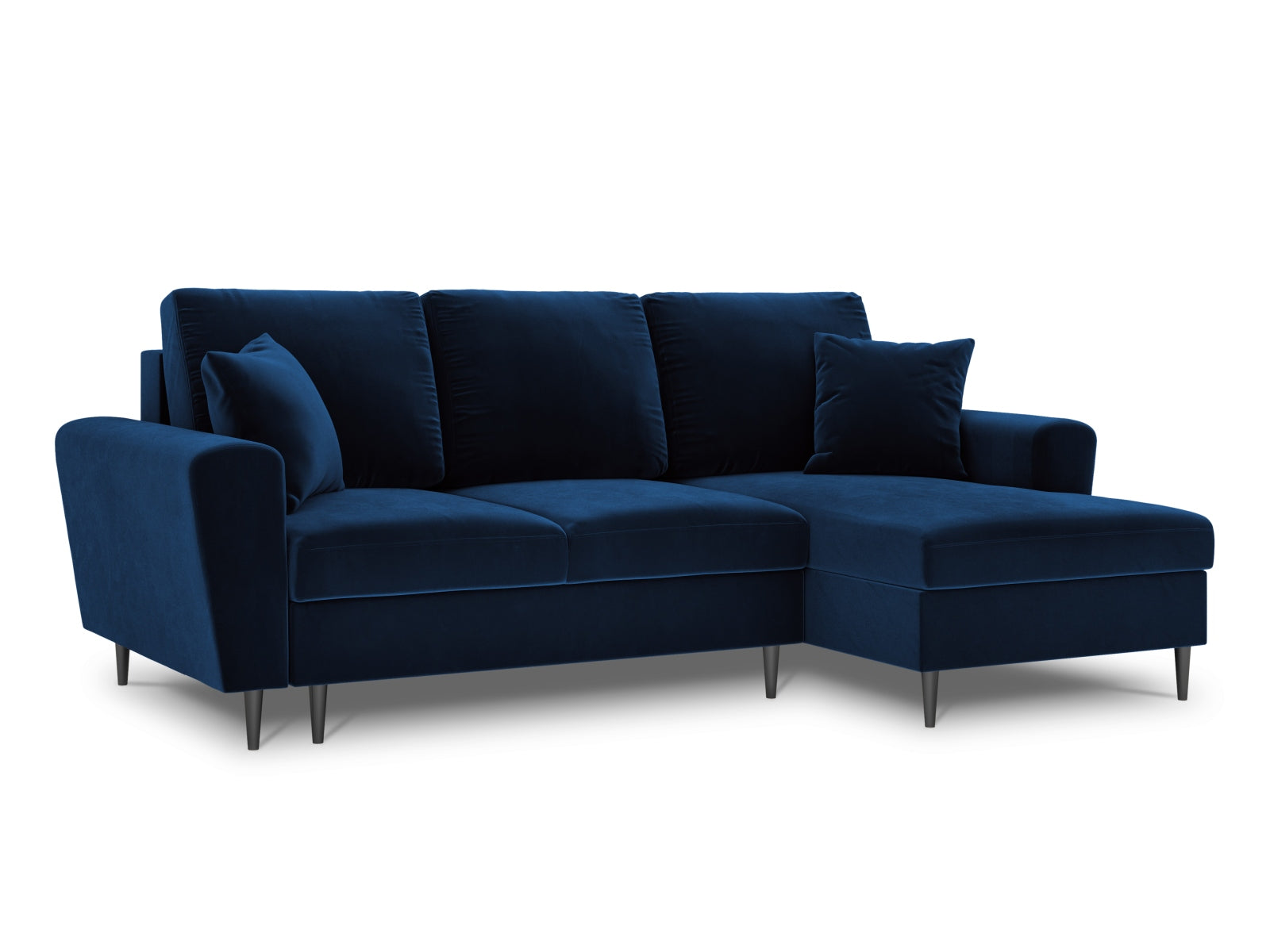 Erleben Sie das Kyoto Velour Ecksofa rechts – ein stilvolles 4-Sitzer Sofa mit praktischer Schlaffunktion und Stauraum für Ihr Zuhause.