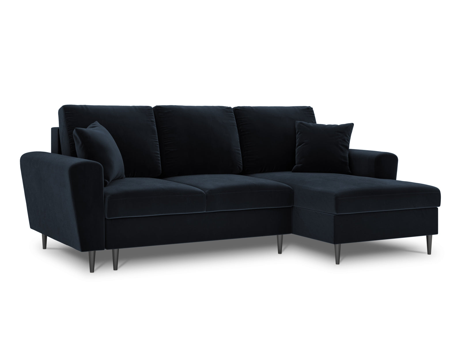 Erleben Sie das Kyoto Velour Ecksofa rechts – ein stilvolles 4-Sitzer Sofa mit praktischer Schlaffunktion und Stauraum für Ihr Zuhause.