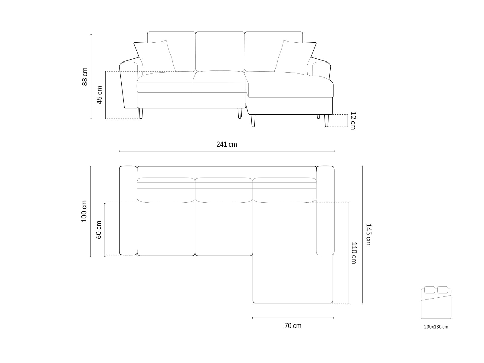 Stylisches Kyoto Ecksofa rechts in Petrol-Riviera, 4-Sitzer mit komfortabler Schlaffunktion und integriertem Stauraum für optimale Raumnutzung.