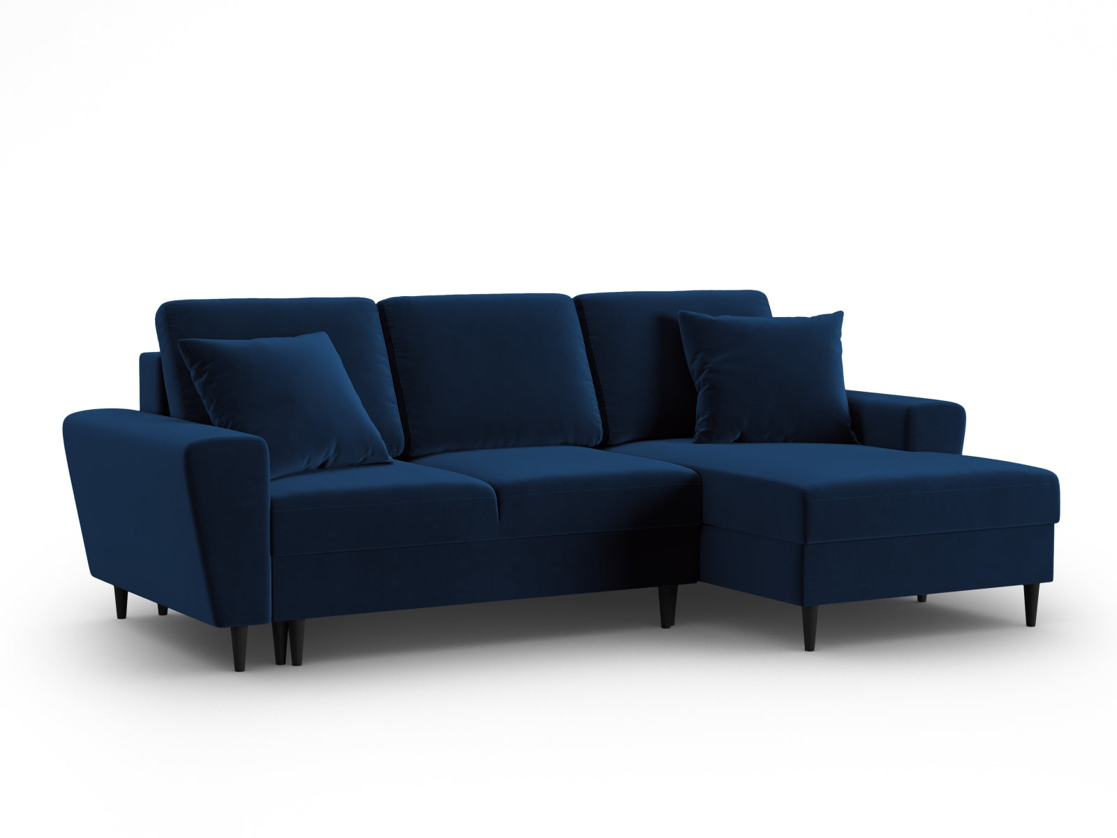 Entdecken Sie das elegante Kyoto Velour Ecksofa rechts mit Schlaffunktion und Stauraum. Ideal für stilvolle Wohnräume und maximalen Komfort.