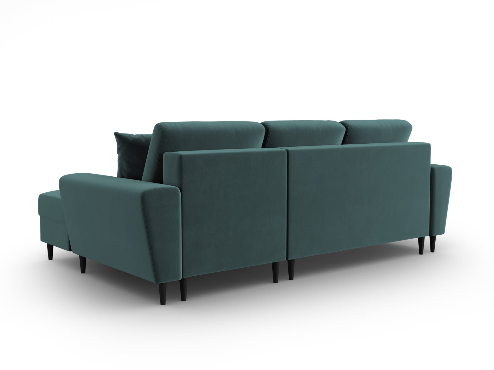 Erleben Sie das Kyoto Velour Ecksofa rechts – ein stilvolles 4-Sitzer Sofa mit praktischer Schlaffunktion und Stauraum für Ihr Zuhause.