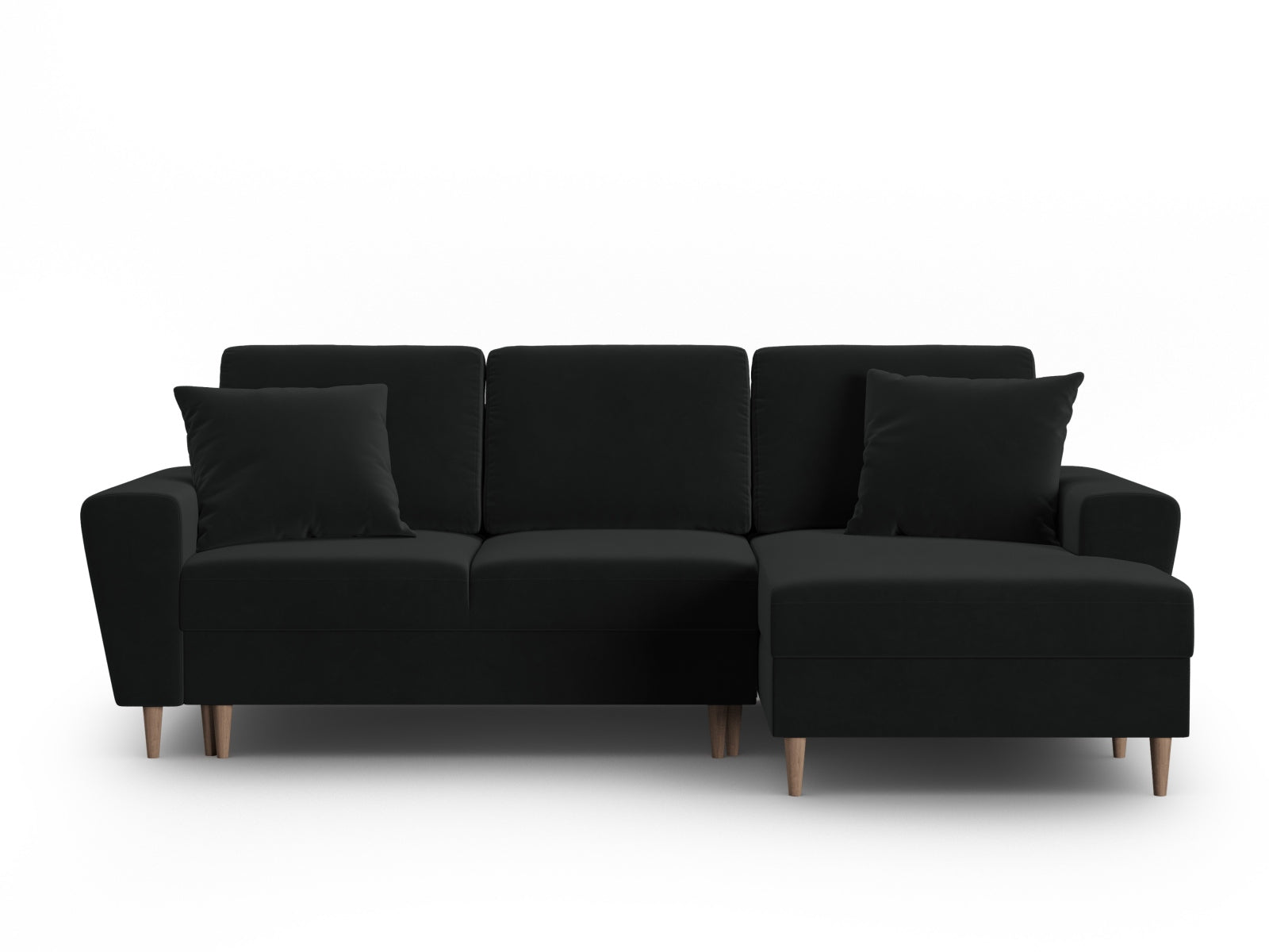 Erleben Sie das Kyoto Velour Ecksofa rechts – ein stilvolles 4-Sitzer Sofa mit praktischer Schlaffunktion und Stauraum für Ihr Zuhause.