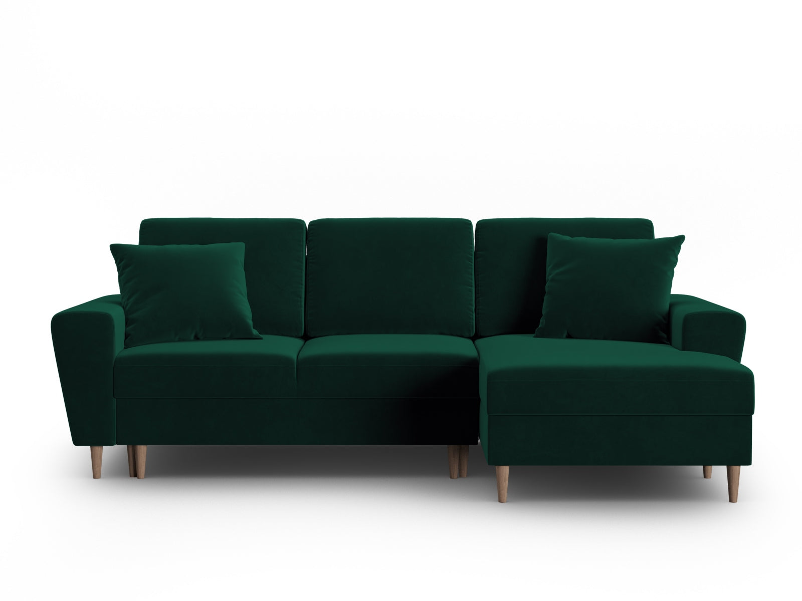 Erleben Sie das Kyoto Velour Ecksofa rechts – ein stilvolles 4-Sitzer Sofa mit praktischer Schlaffunktion und Stauraum für Ihr Zuhause.