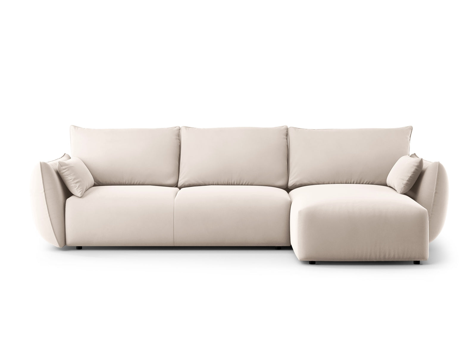 4-Sitzer Ecksofa rechts mit Schlaffunktion und Stauraum Matera in Beige-Salvador präsentiert im Onlineshop von KAQTU Design AG. Bettsofa rechts ist von Cosmopolitan Design