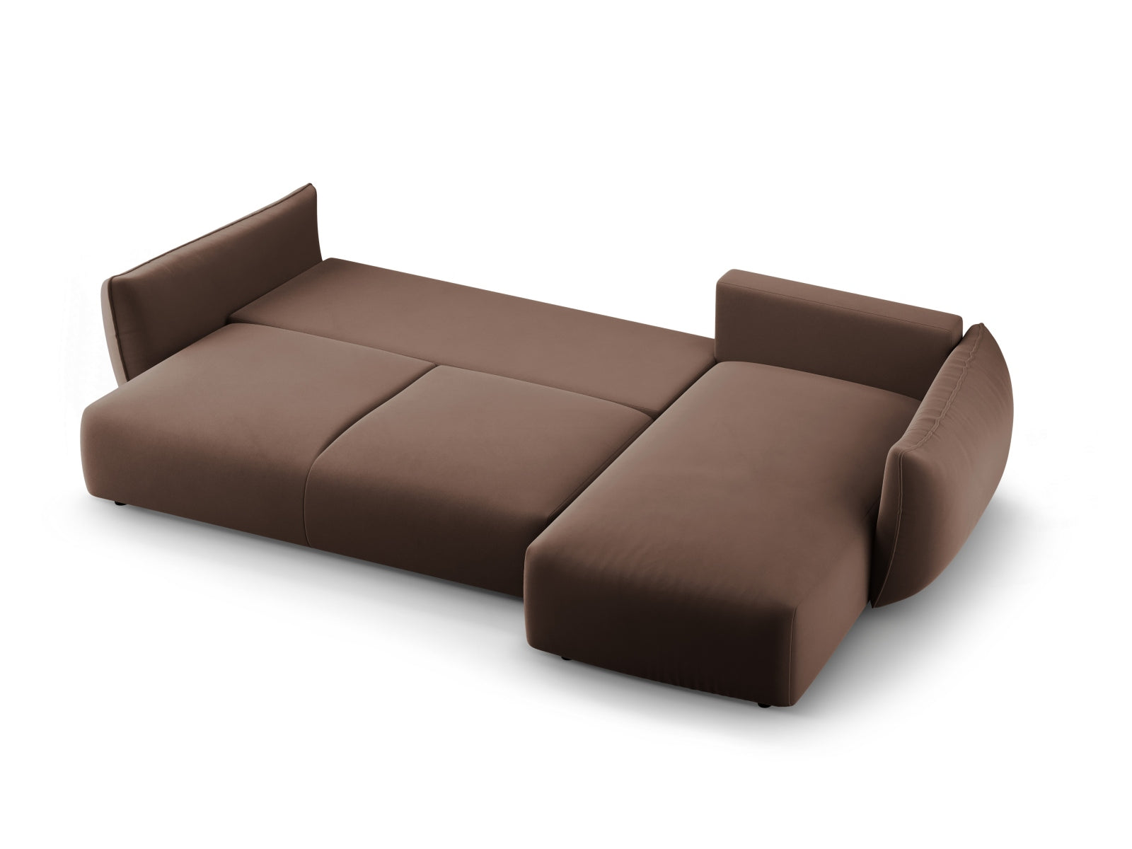 Modernes 4-Sitzer Ecksofa Matera in stilvollem Design, rechtsseitig, mit Schlaffunktion und praktischem Stauraum für vielseitige Nutzung.