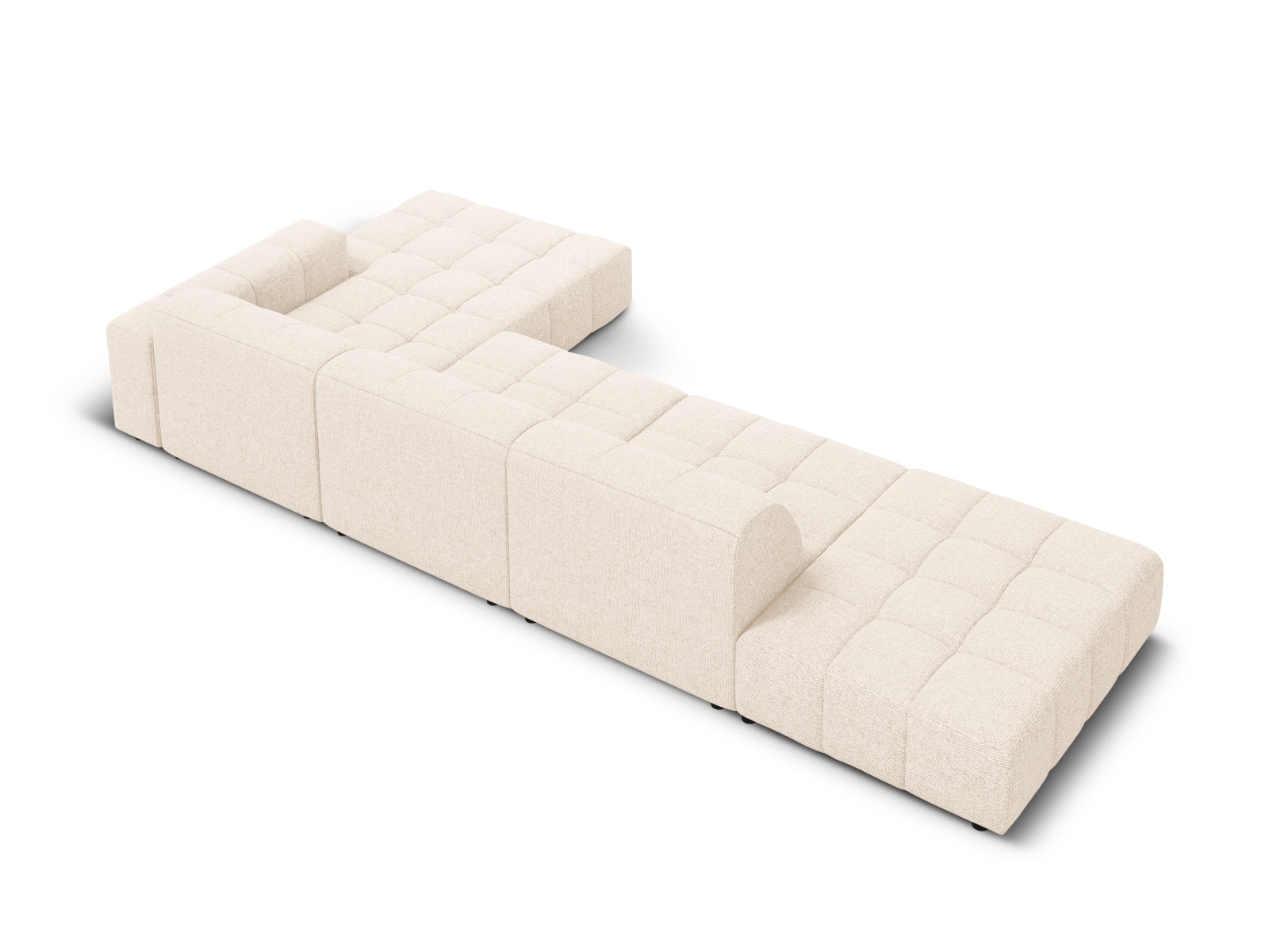 Elegantes Chicago Ecksofa rechts, 5 Sitzer, 166 cm in warmem Beige, ideal für stilvolle und einladende Wohnräume.
