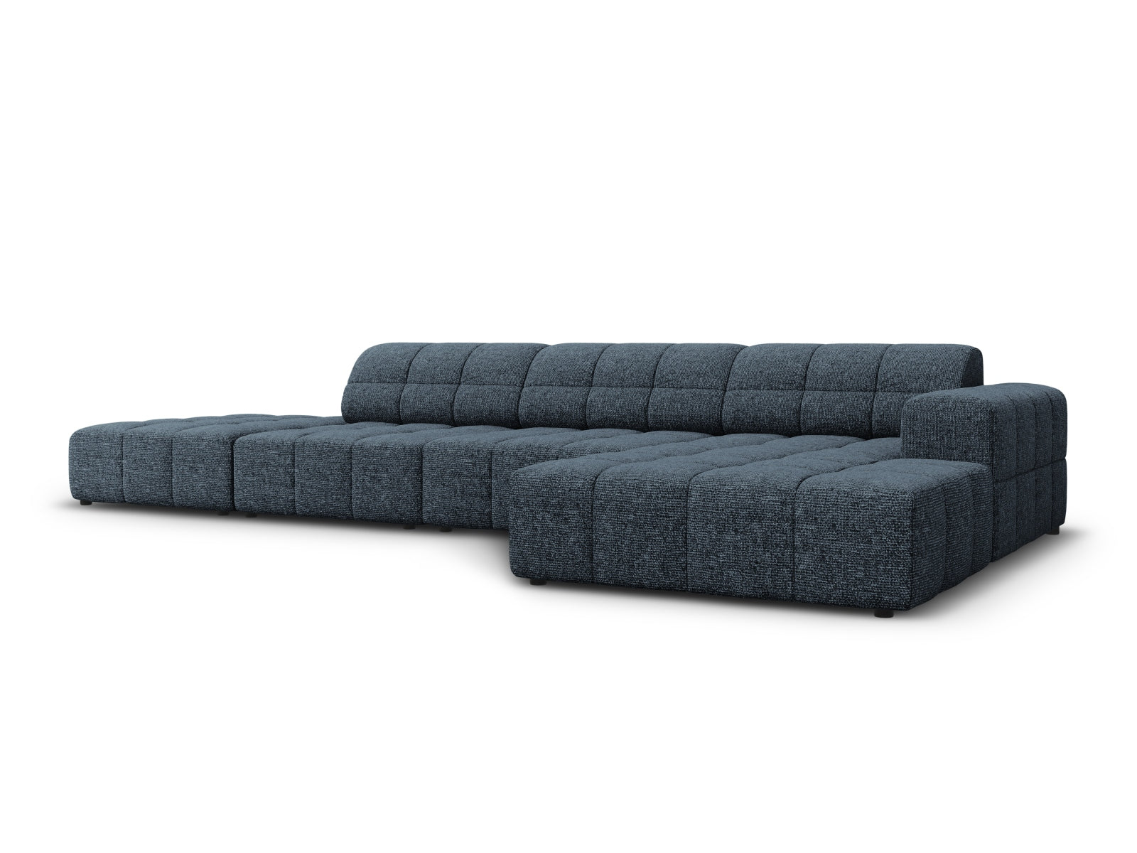 Elegantes Chicago Ecksofa in Royal Blue, 5-Sitzer, 166 cm, ideal für stilvolle Wohnräume. Hochwertiges Design von Cosmopolitan.