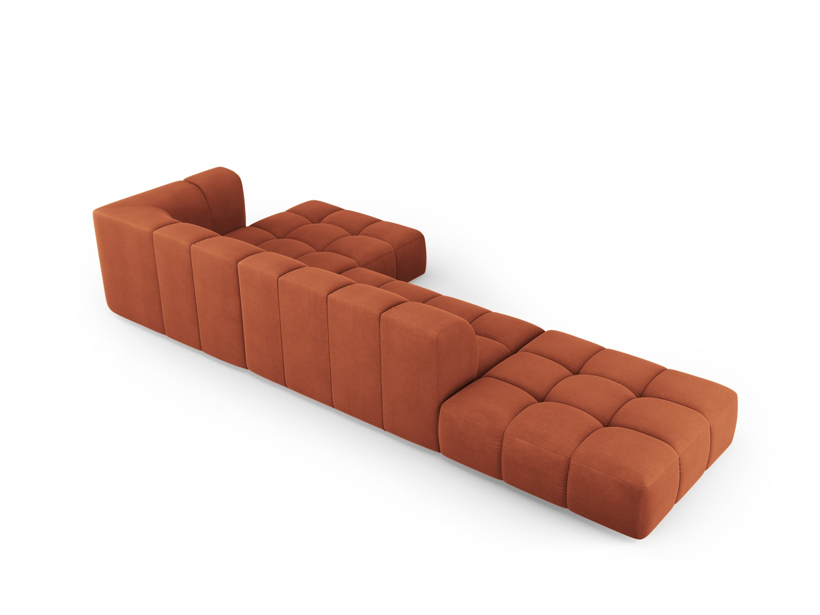 5-Sitzer Ecksofa rechts Moritz in Orange-Rebel präsentiert im Onlineshop von KAQTU Design AG. Ecksofa rechts ist von Cosmopolitan Design