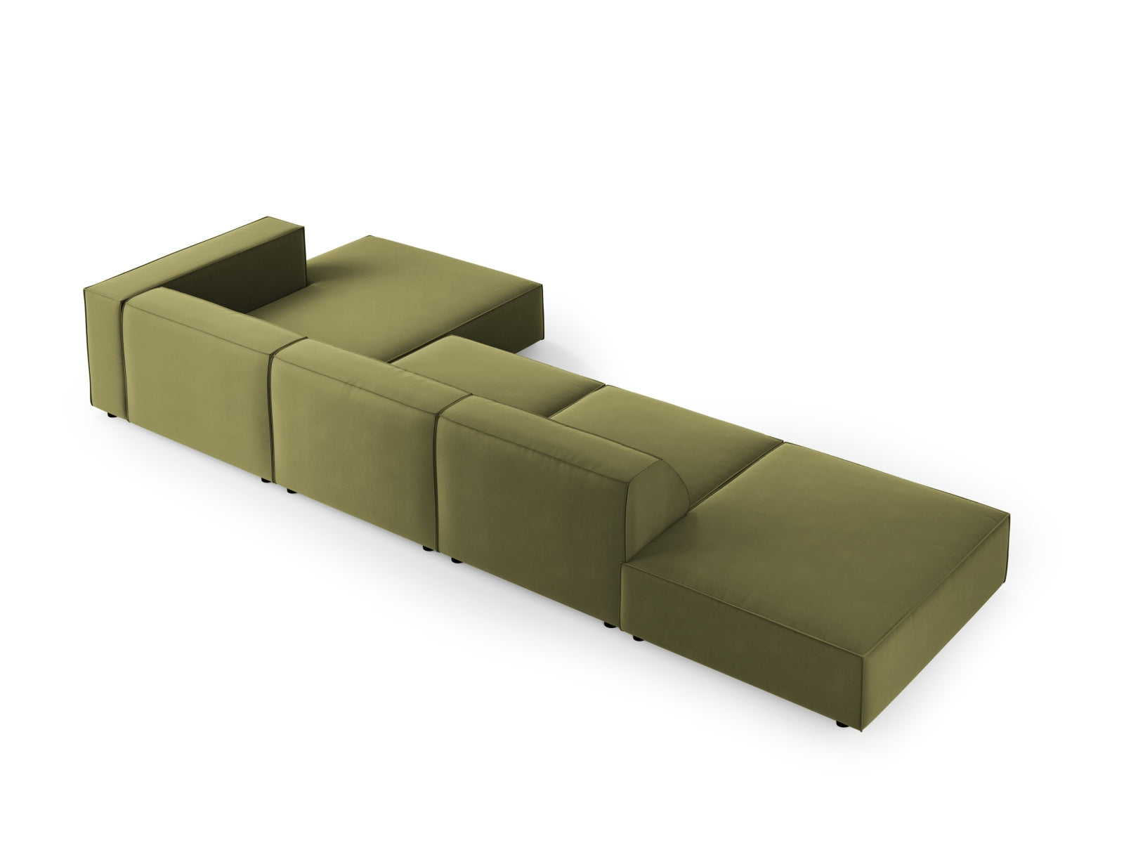 Arendal Velour Ecksofa rechts 5 Sitzer in Light Green präsentiert im Onlineshop von KAQTU Design AG. Ecksofa rechts ist von Cosmopolitan Design