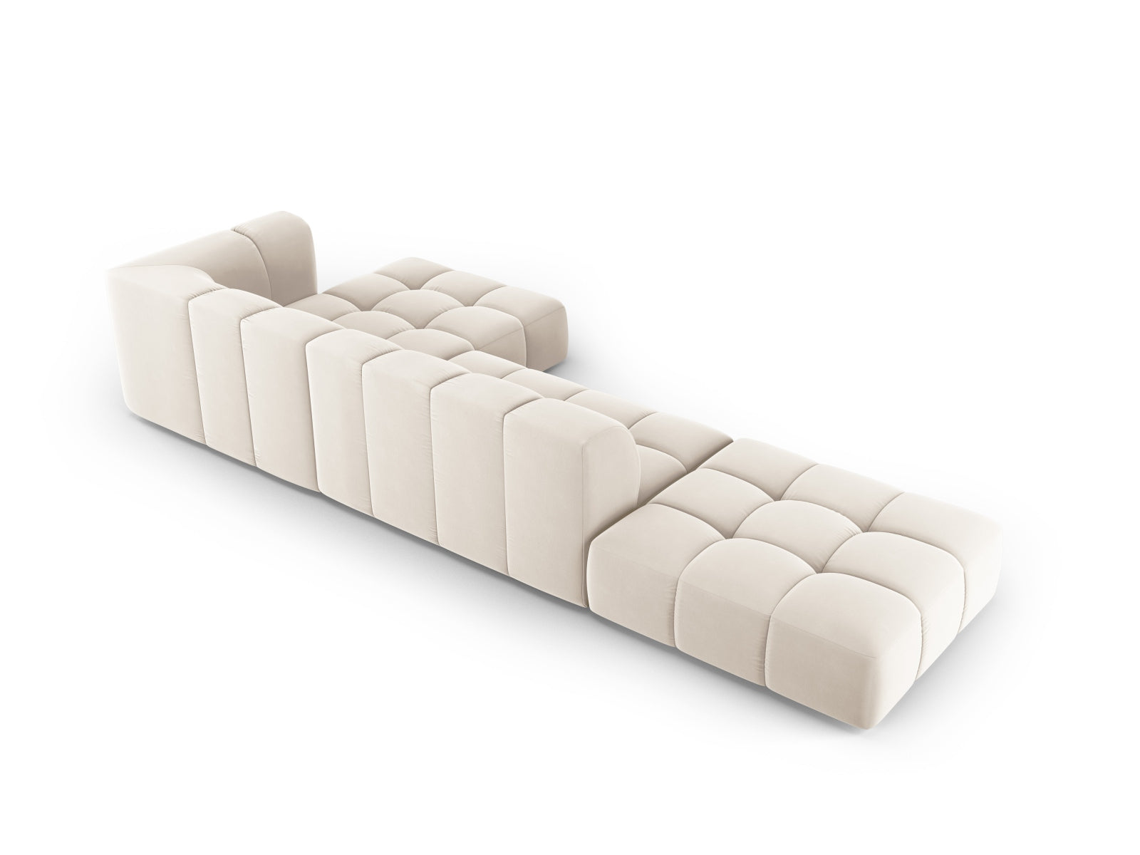 5-Sitzer Modular Ecksofa rechts Moritz in Light Beige-Bluvel präsentiert im Onlineshop von KAQTU Design AG. Ecksofa rechts ist von Cosmopolitan Design