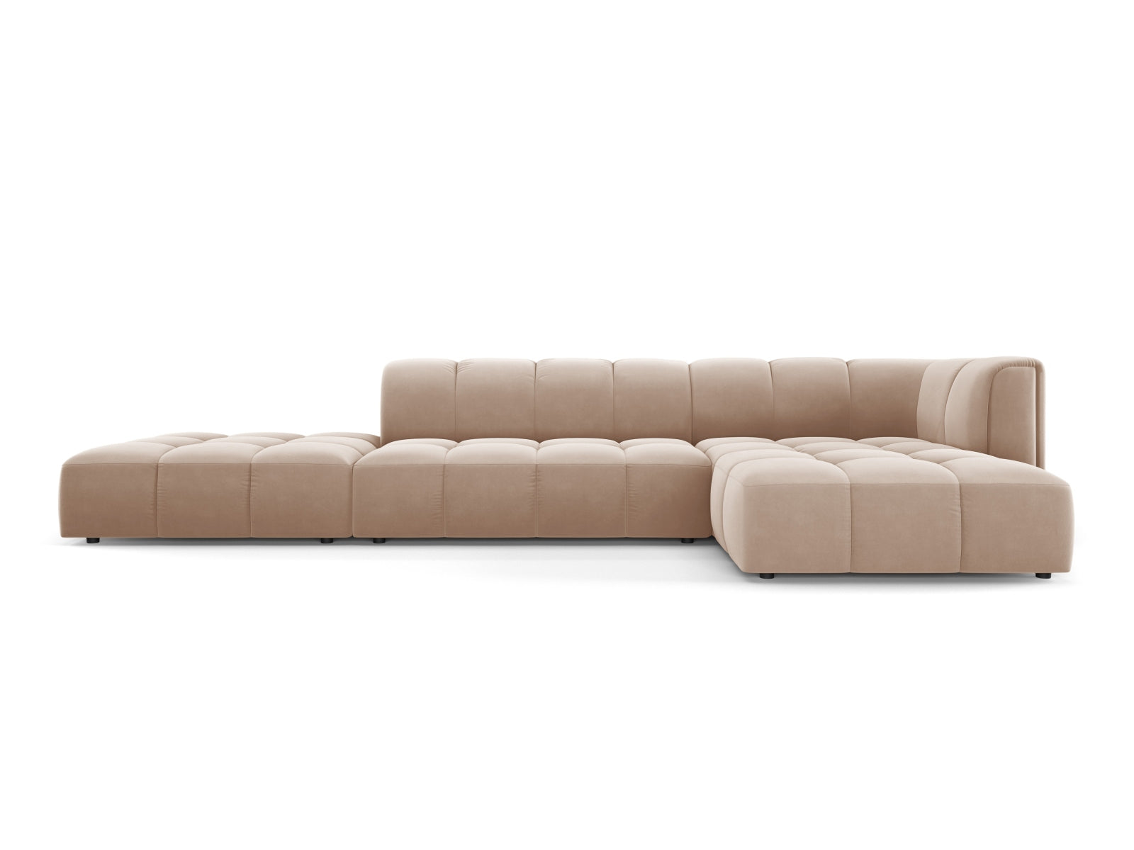 5-Sitzer Modular Ecksofa rechts Moritz in Beige-Bluvel präsentiert im Onlineshop von KAQTU Design AG. Ecksofa rechts ist von Cosmopolitan Design