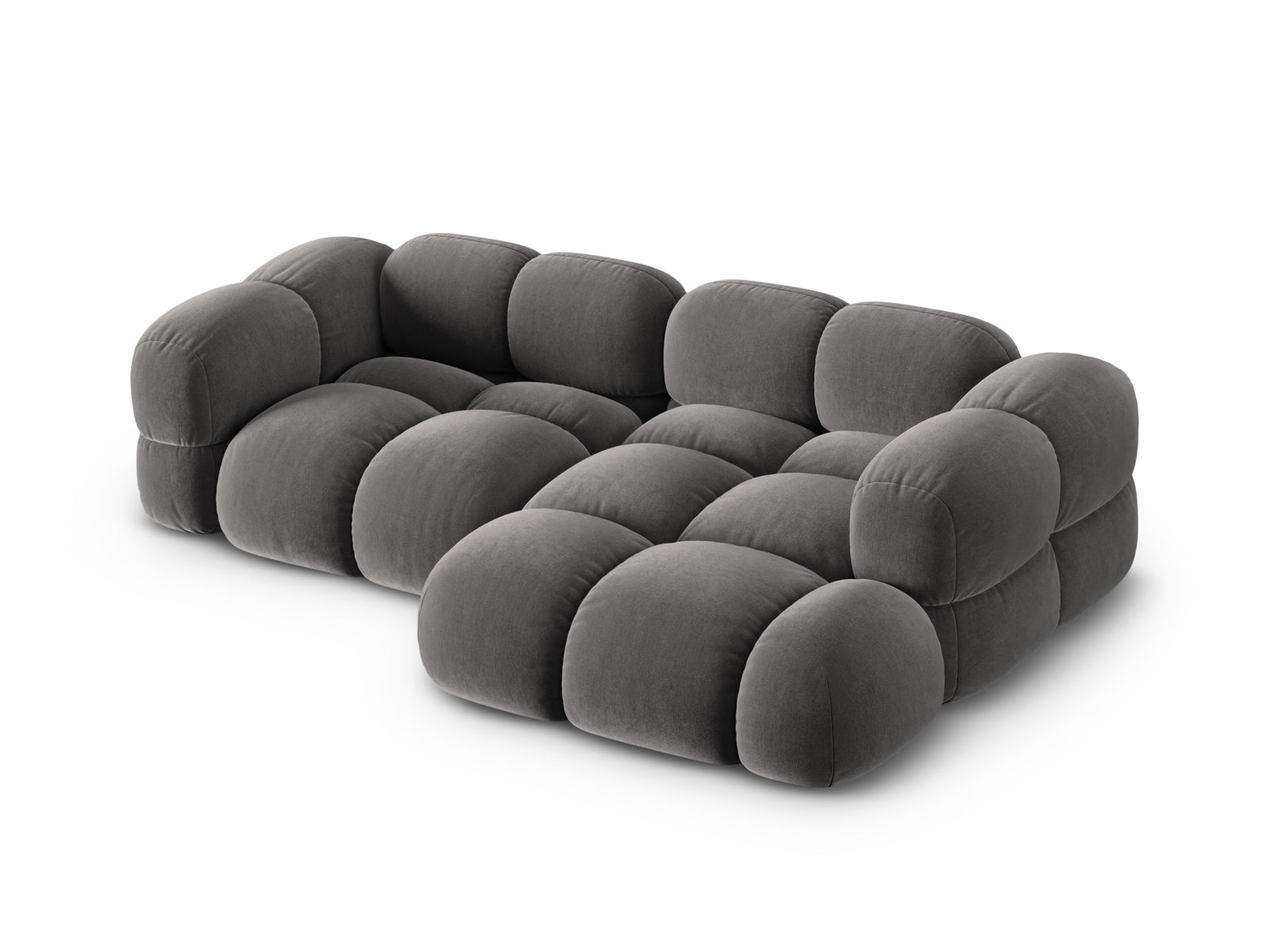 Entdecken Sie das elegante Loretto Velour Ecksofa rechts (147 cm) – stilvoll, bequem und ideal für kleine Räume!
