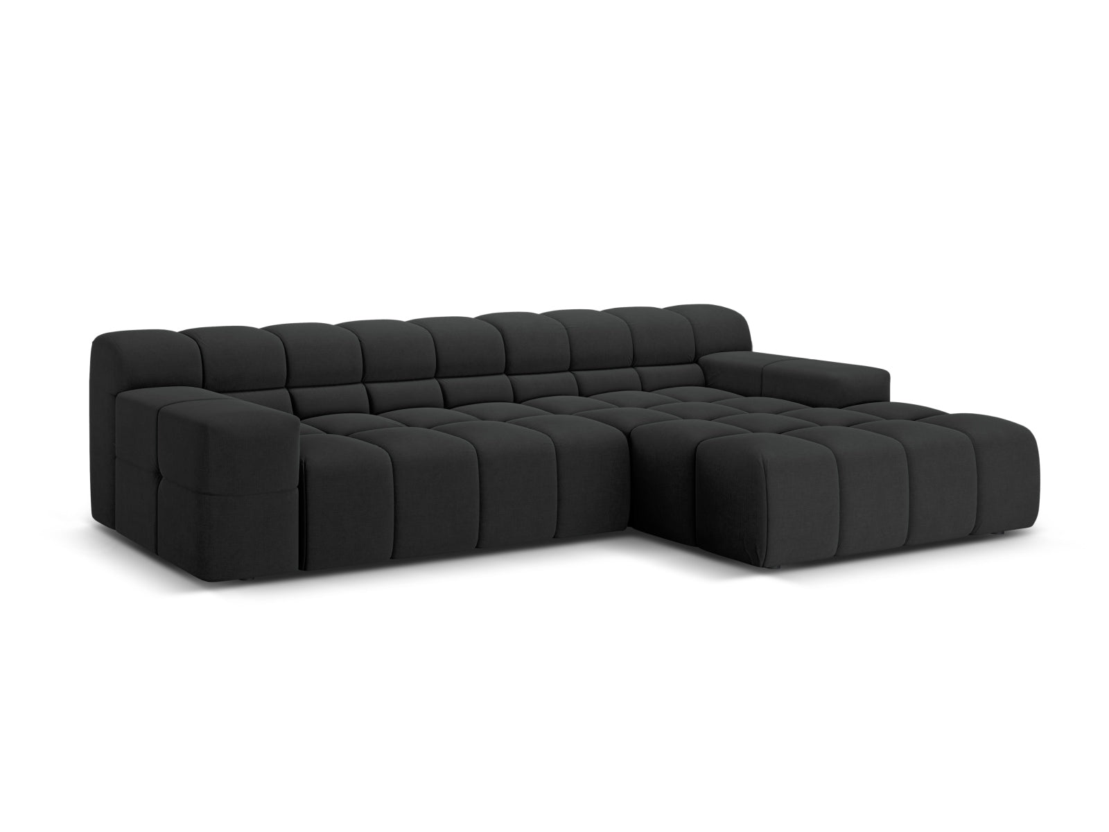Stylisches 3-Sitzer Ecksofa rechts Hawaii in elegantem Anthrazit, ideal für moderne Wohnräume, erhältlich bei KAQTU Design AG.
