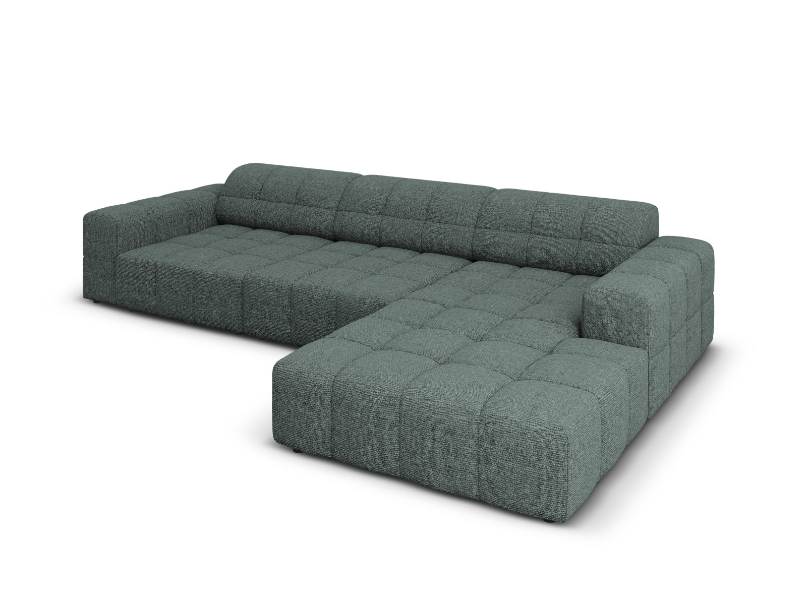 Modernes 4-Sitzer Chicago Ecksofa rechts in Petrol-Haga, perfekt für gemütliche und stilvolle Wohnzimmer, von Cosmopolitan Design.