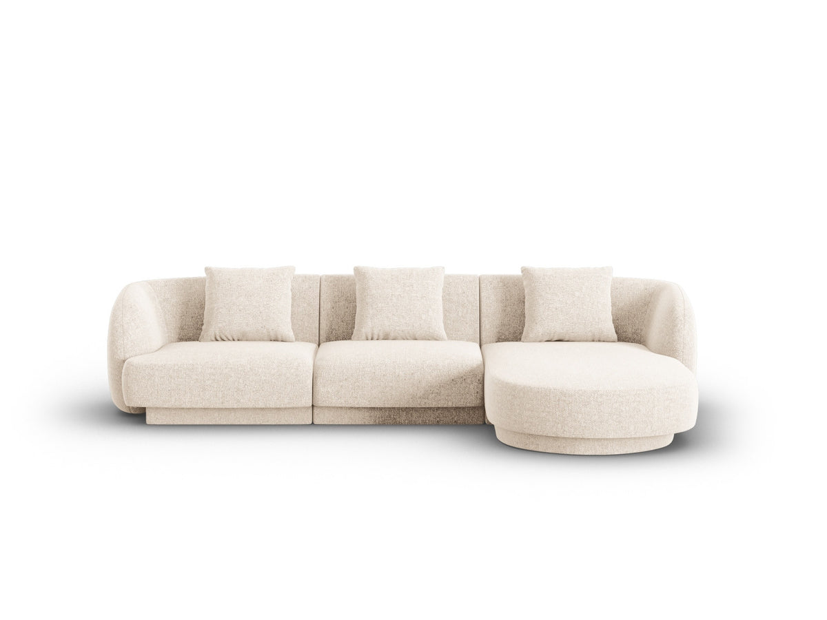 Tulum Ecksofa rechts 4 Sitzer 156cm in Light Beige-Haga präsentiert im Onlineshop von KAQTU Design AG. L-Sofa rechts ist von Cosmopolitan Design