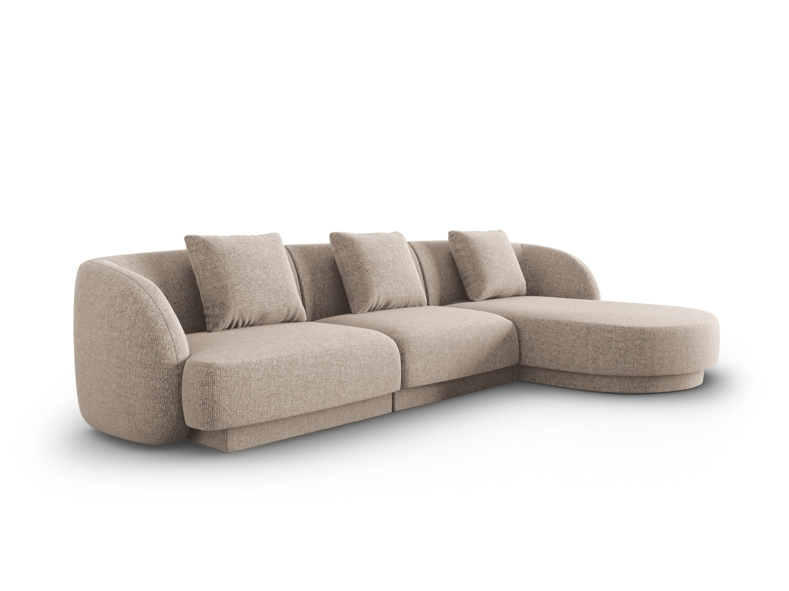 Beige Tulum Ecksofa rechts, 4-Sitzer, 156 cm, stilvolles L-Sofa von Cosmopolitan Design, ideal für moderne Wohnräume.