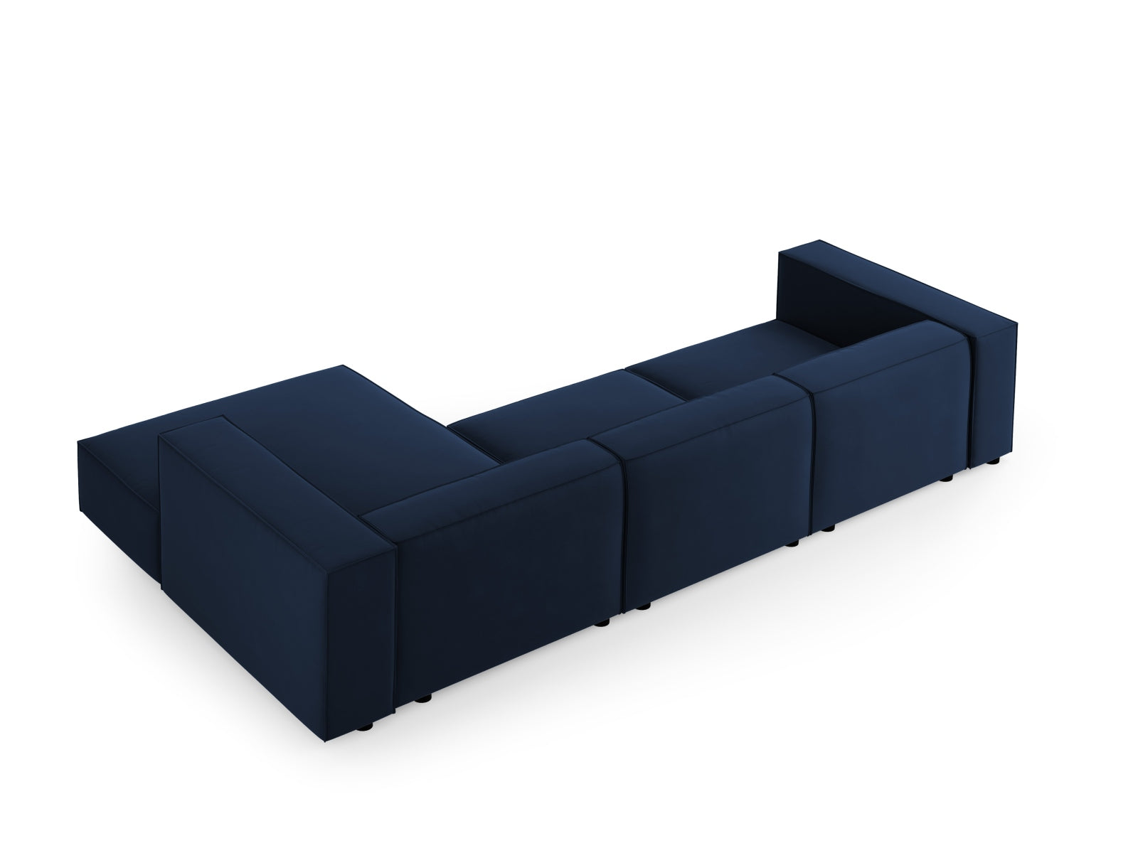 Arendal Velour Ecksofa rechts 4 Sitzer in Royal Blue präsentiert im Onlineshop von KAQTU Design AG. Ecksofa rechts ist von Cosmopolitan Design
