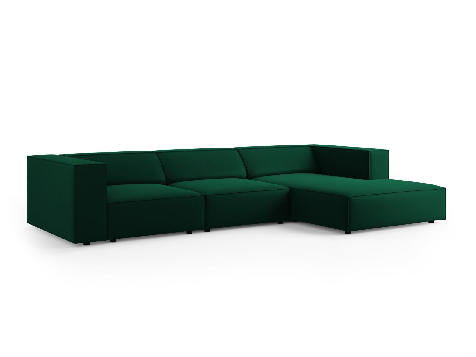Arendal Velour Ecksofa rechts 4 Sitzer in Bottle Green präsentiert im Onlineshop von KAQTU Design AG. Ecksofa rechts ist von Cosmopolitan Design