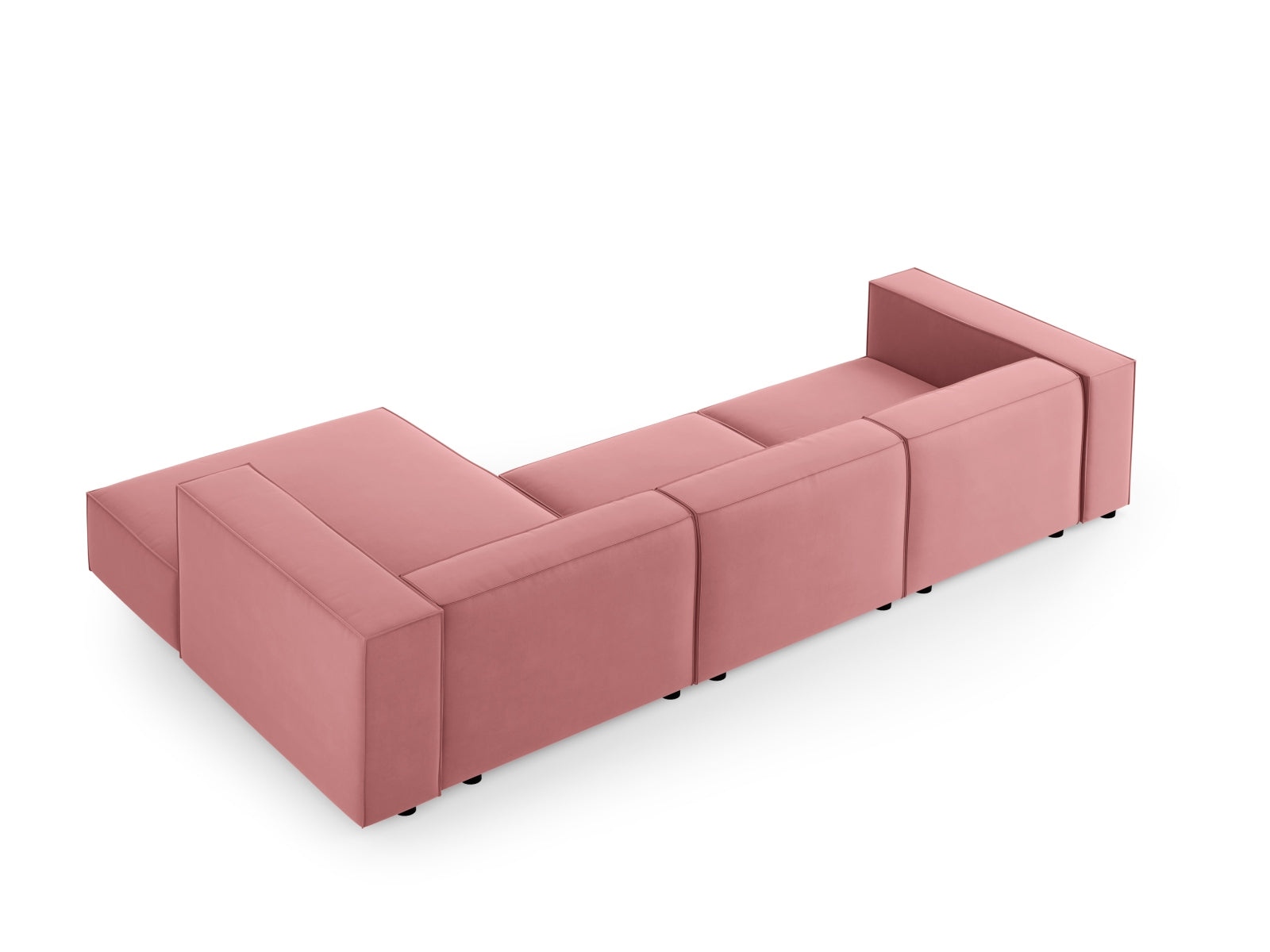 Arendal Velour Ecksofa rechts 4 Sitzer in Flamingo präsentiert im Onlineshop von KAQTU Design AG. Ecksofa rechts ist von Cosmopolitan Design