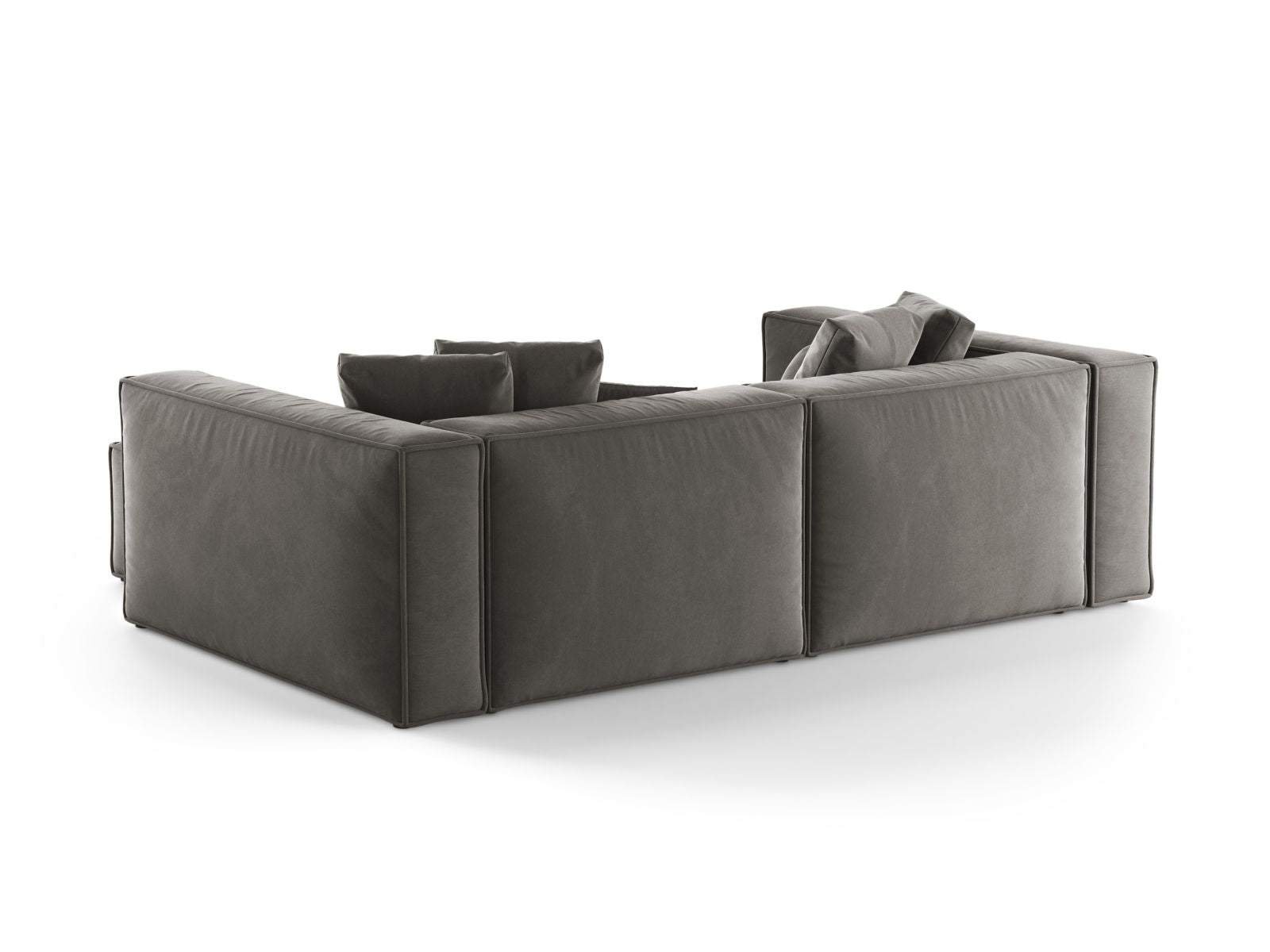 Stylisches 3-Sitzer Ecksofa Aveiro in elegantem Grau, ideal für entspannte Abende im Wohnzimmer, erhältlich bei Cosmopolitan Design.