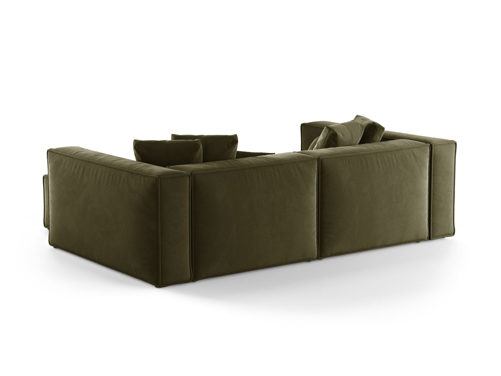 Elegantes 3-Sitzer Ecksofa Aveiro in sanftem Grün, ideal für stilvolle Wohnräume, erhältlich bei Cosmopolitan Design.