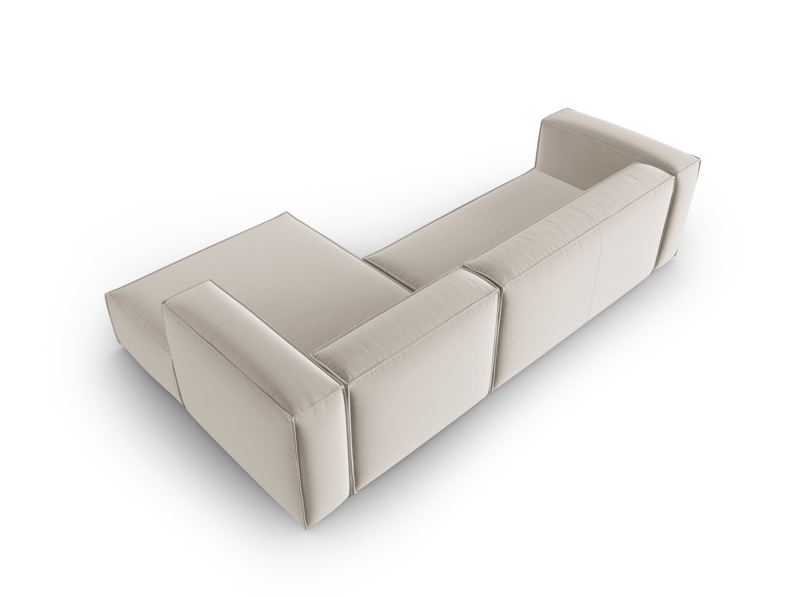 Mackay Velour Ecksofa rechts 4 Sitzer in Ecru präsentiert im Onlineshop von KAQTU Design AG. Ecksofa rechts ist von Cosmopolitan Design