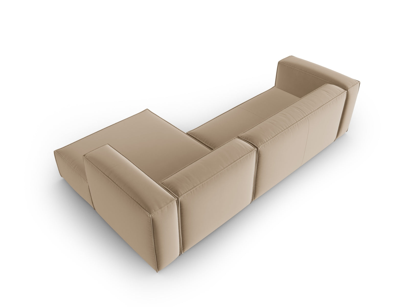 Mackay Velour Ecksofa rechts 4 Sitzer in Sand präsentiert im Onlineshop von KAQTU Design AG. Ecksofa rechts ist von Cosmopolitan Design