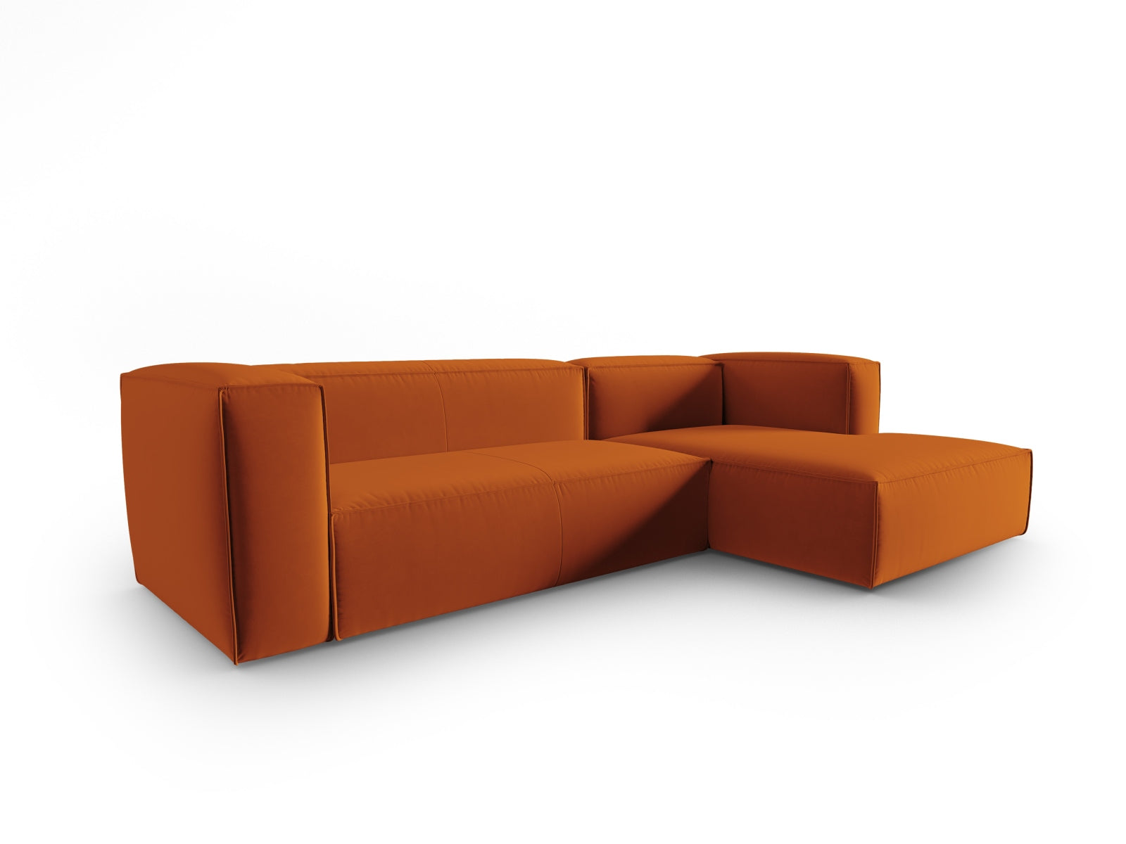 Mackay Velour Ecksofa rechts 4 Sitzer in Terracotta präsentiert im Onlineshop von KAQTU Design AG. Ecksofa rechts ist von Cosmopolitan Design