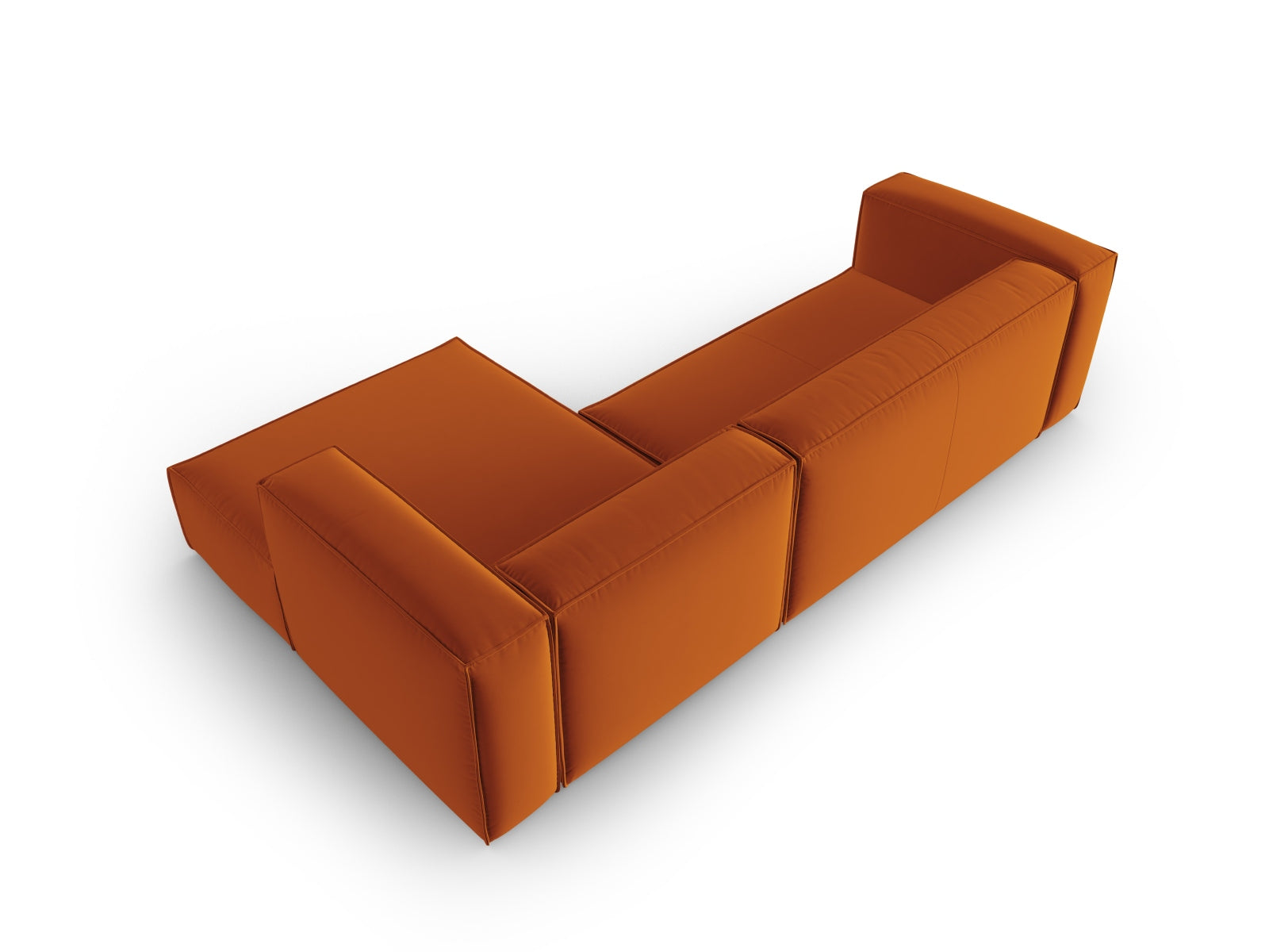 Mackay Velour Ecksofa rechts 4 Sitzer in Terracotta präsentiert im Onlineshop von KAQTU Design AG. Ecksofa rechts ist von Cosmopolitan Design