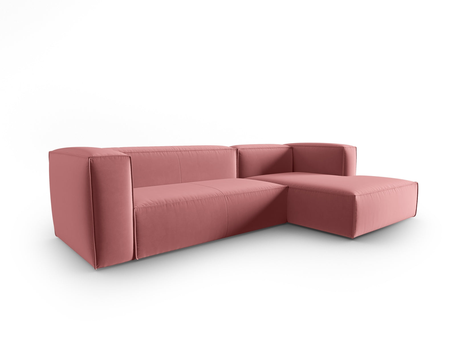 Mackay Velour Ecksofa rechts 4 Sitzer in Flamingo präsentiert im Onlineshop von KAQTU Design AG. Ecksofa rechts ist von Cosmopolitan Design