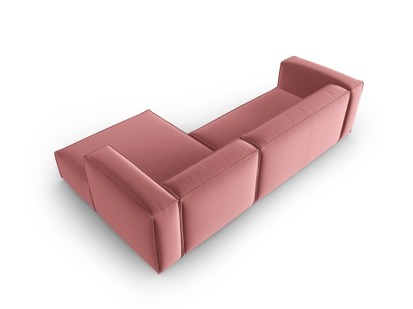 Mackay Velour Ecksofa rechts 4 Sitzer in Flamingo präsentiert im Onlineshop von KAQTU Design AG. Ecksofa rechts ist von Cosmopolitan Design