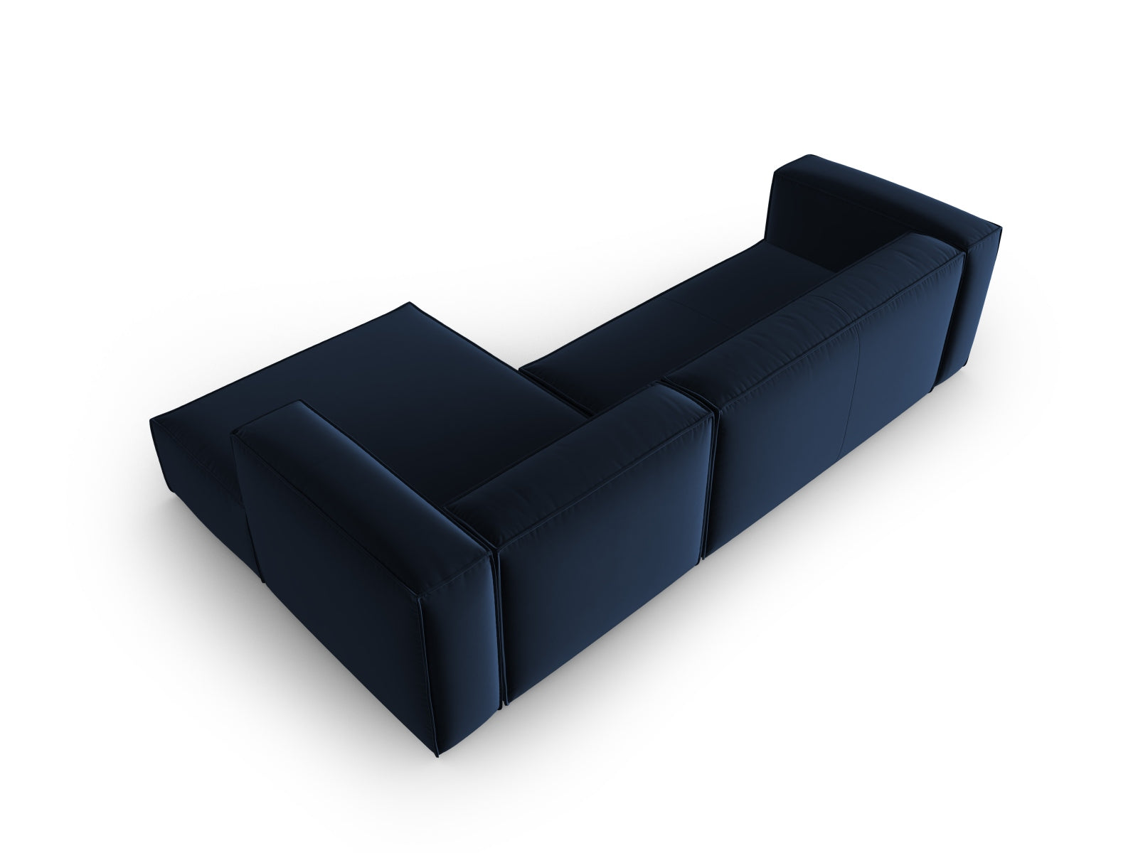 Mackay Velour Ecksofa rechts 4 Sitzer in Royal Blue präsentiert im Onlineshop von KAQTU Design AG. Ecksofa rechts ist von Cosmopolitan Design