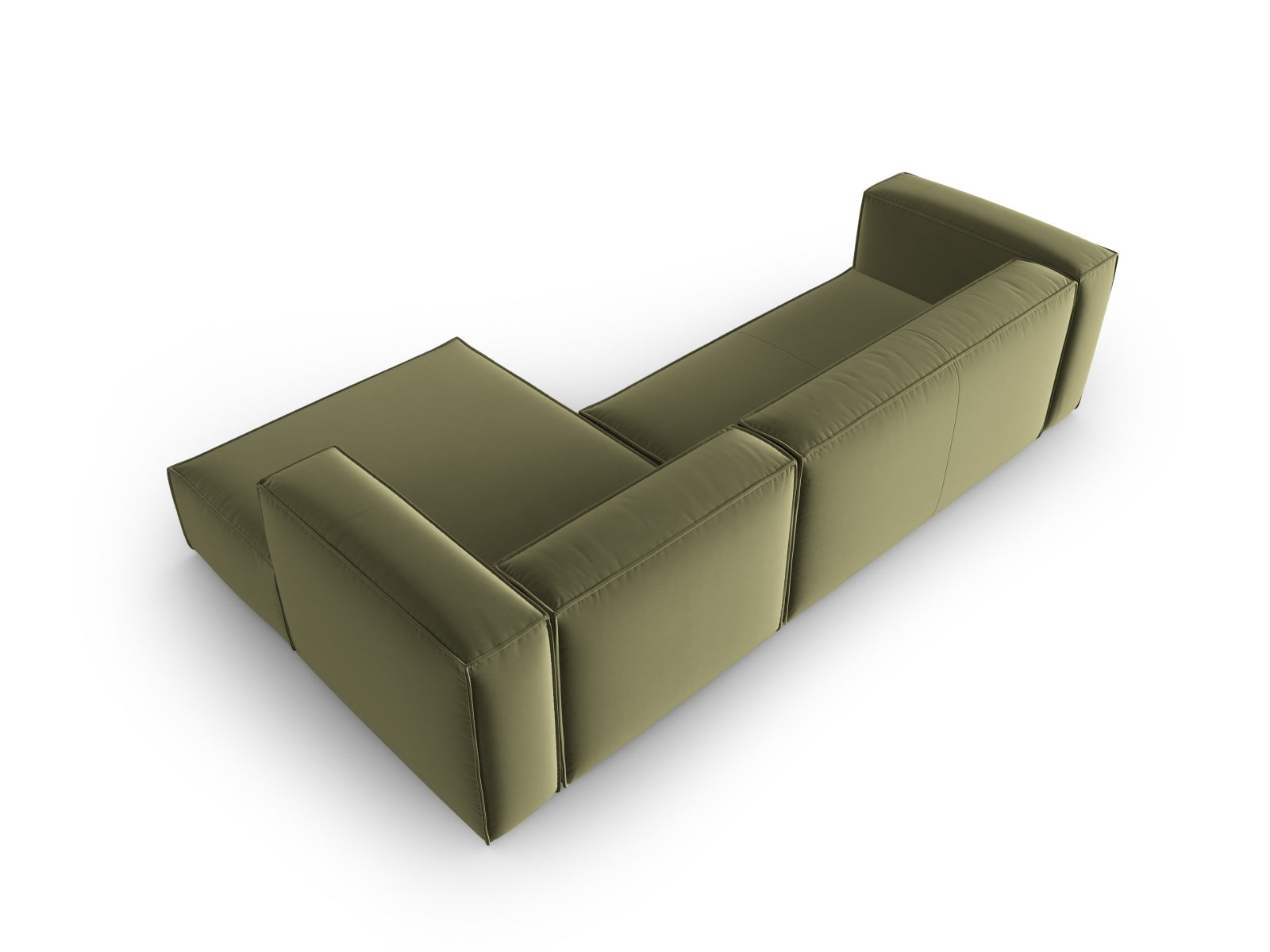 Mackay Velour Ecksofa rechts 4 Sitzer in Light Green präsentiert im Onlineshop von KAQTU Design AG. Ecksofa rechts ist von Cosmopolitan Design