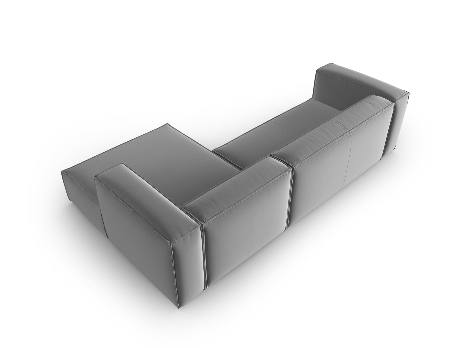 Mackay Velour Ecksofa rechts 4 Sitzer in Light Grey präsentiert im Onlineshop von KAQTU Design AG. Ecksofa rechts ist von Cosmopolitan Design