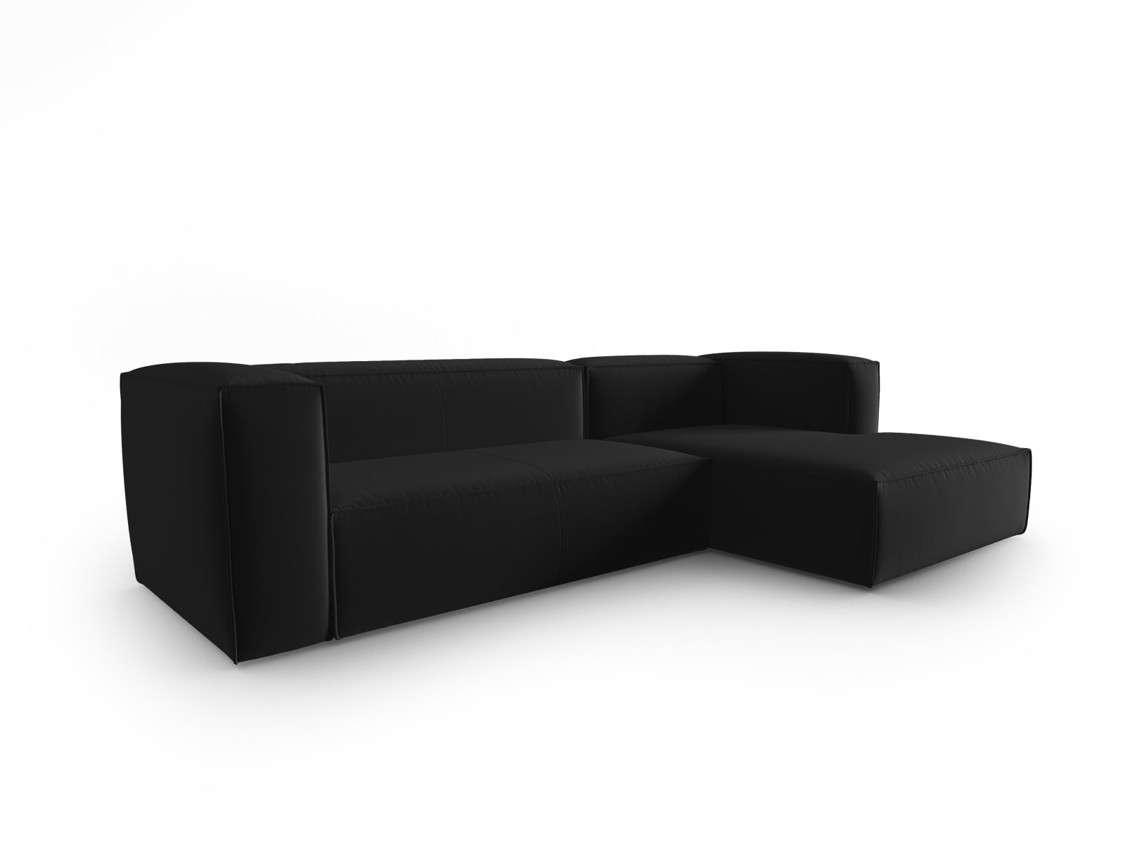 Mackay Velour Ecksofa rechts 4 Sitzer in Black präsentiert im Onlineshop von KAQTU Design AG. Ecksofa rechts ist von Cosmopolitan Design