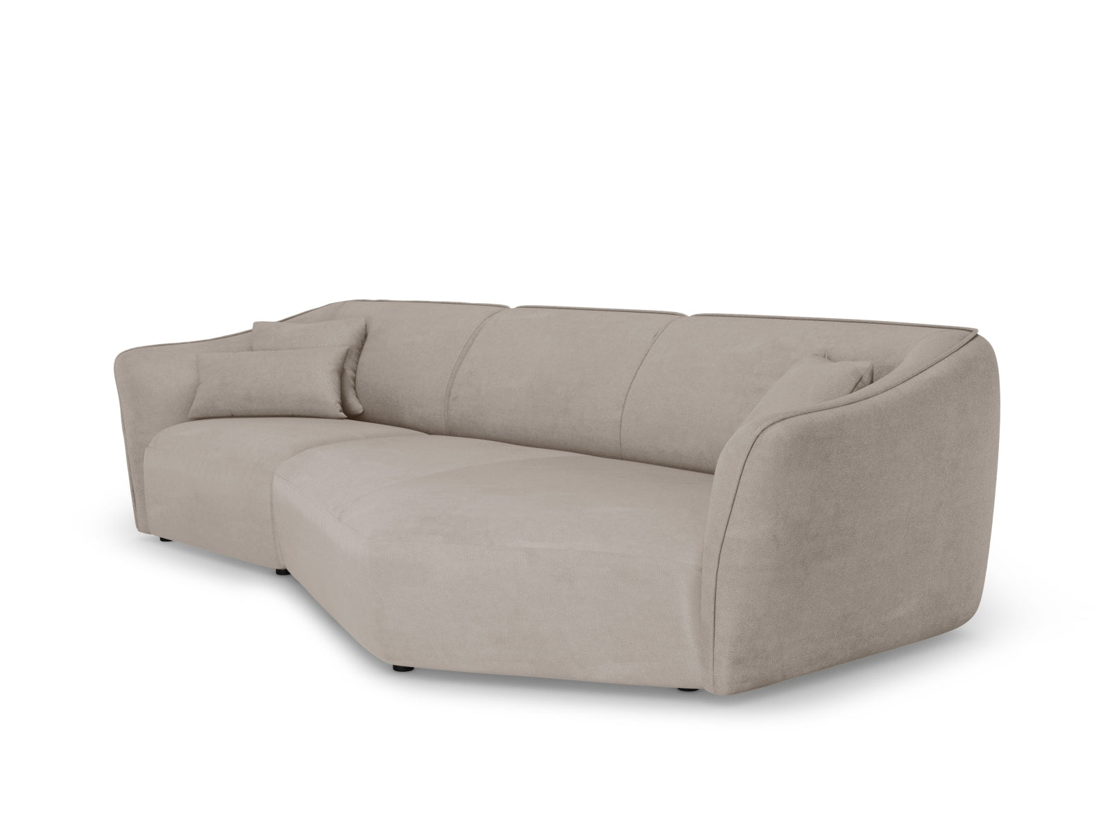 Tokyo Boucle Modular Ecksofa rechts 5 Sitzer in Dark Beige präsentiert im Onlineshop von KAQTU Design AG. Ecksofa rechts ist von Cosmopolitan Design