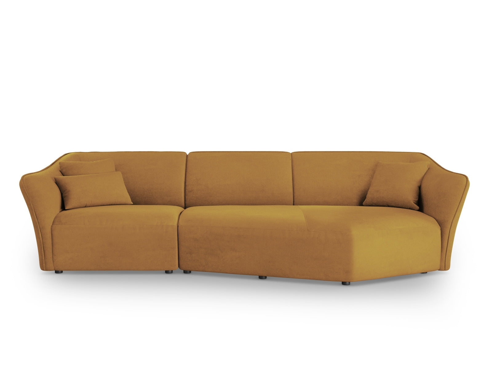 Tokyo Boucle Modular Ecksofa rechts 5 Sitzer in Mustard präsentiert im Onlineshop von KAQTU Design AG. Ecksofa rechts ist von Cosmopolitan Design