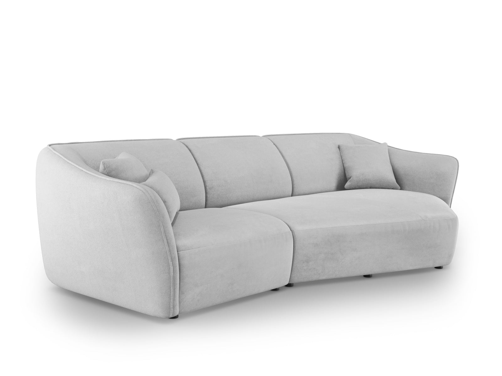 Tokyo Boucle Modular Ecksofa rechts 5 Sitzer in Light Grey präsentiert im Onlineshop von KAQTU Design AG. Ecksofa rechts ist von Cosmopolitan Design