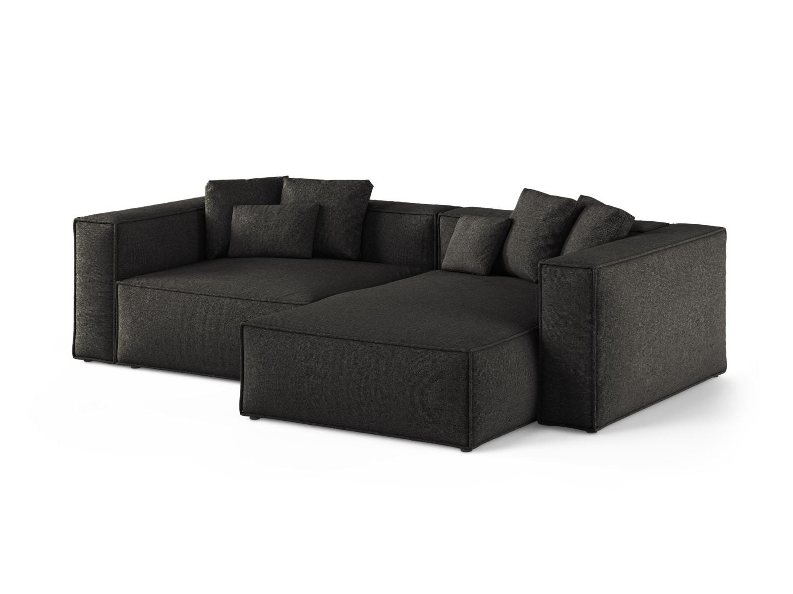 Modernes 3-Sitzer Ecksofa Aveiro in Anthrazit, ideal für stilvolle Wohnzimmer, präsentiert von Cosmopolitan Design.