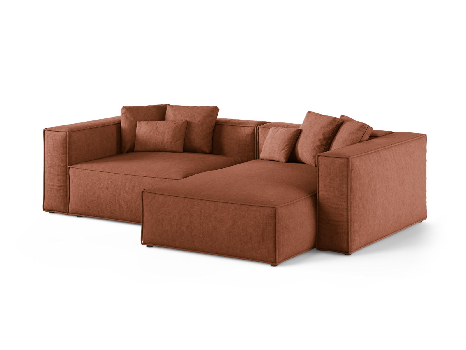 Elegantes 3-Sitzer Ecksofa Aveiro in stilvollem Brick-Liberty, ideal für moderne Wohnräume, erhältlich bei KAQTU Design AG.