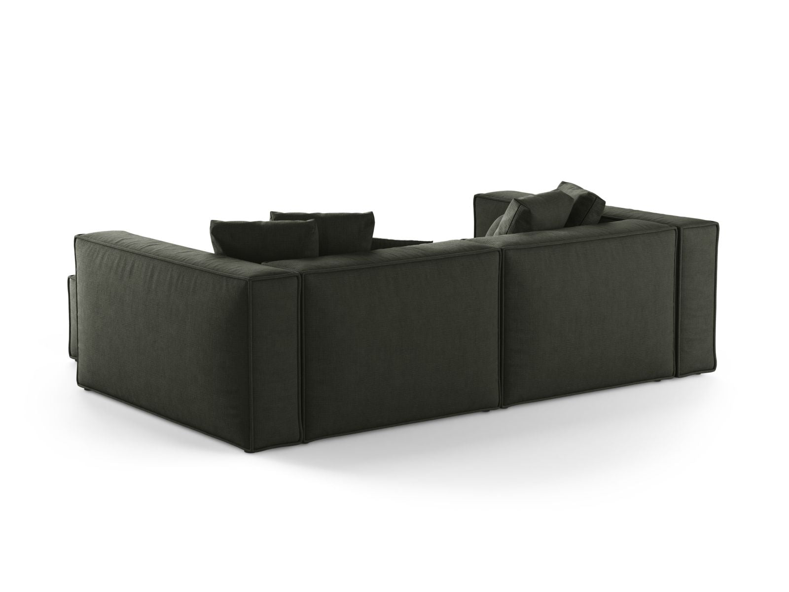Elegantes 3-Sitzer Ecksofa Aveiro in stilvollem Moss Green, ideal für komfortable und moderne Wohnräume von Cosmopolitan Design.